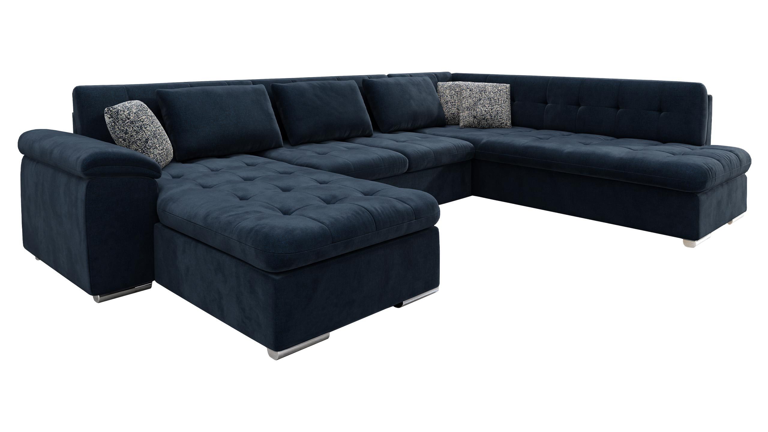 MIRJAN24 Wohnlandschaft Niko Bis Premium, mit Bettkasten und Schlaffunktion, Kissen mit Reißverschlus, U-Form, B: 350 cm