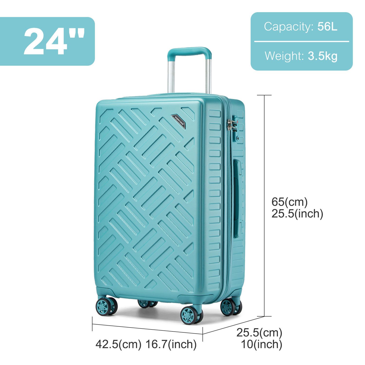 Supercase Trolley Leichter Hartschalenkoffer mit 4 günstig online kaufen