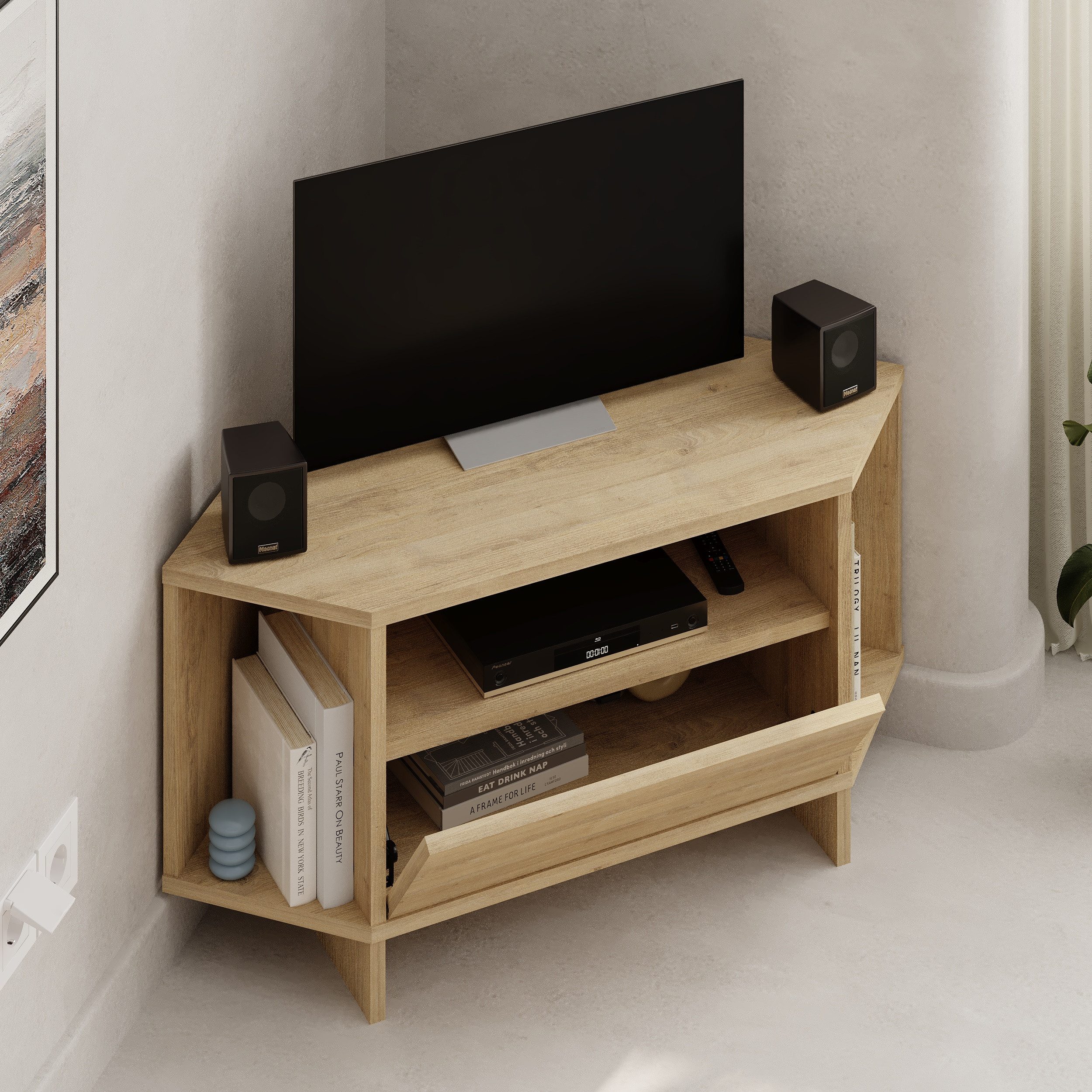 Decortie TV-Ständer VIVA, (bis 40 Zoll, Eck-Lowboard Fernsehschrank 40 Zoll, 95,7 x 35,4 x 45,3 cm)