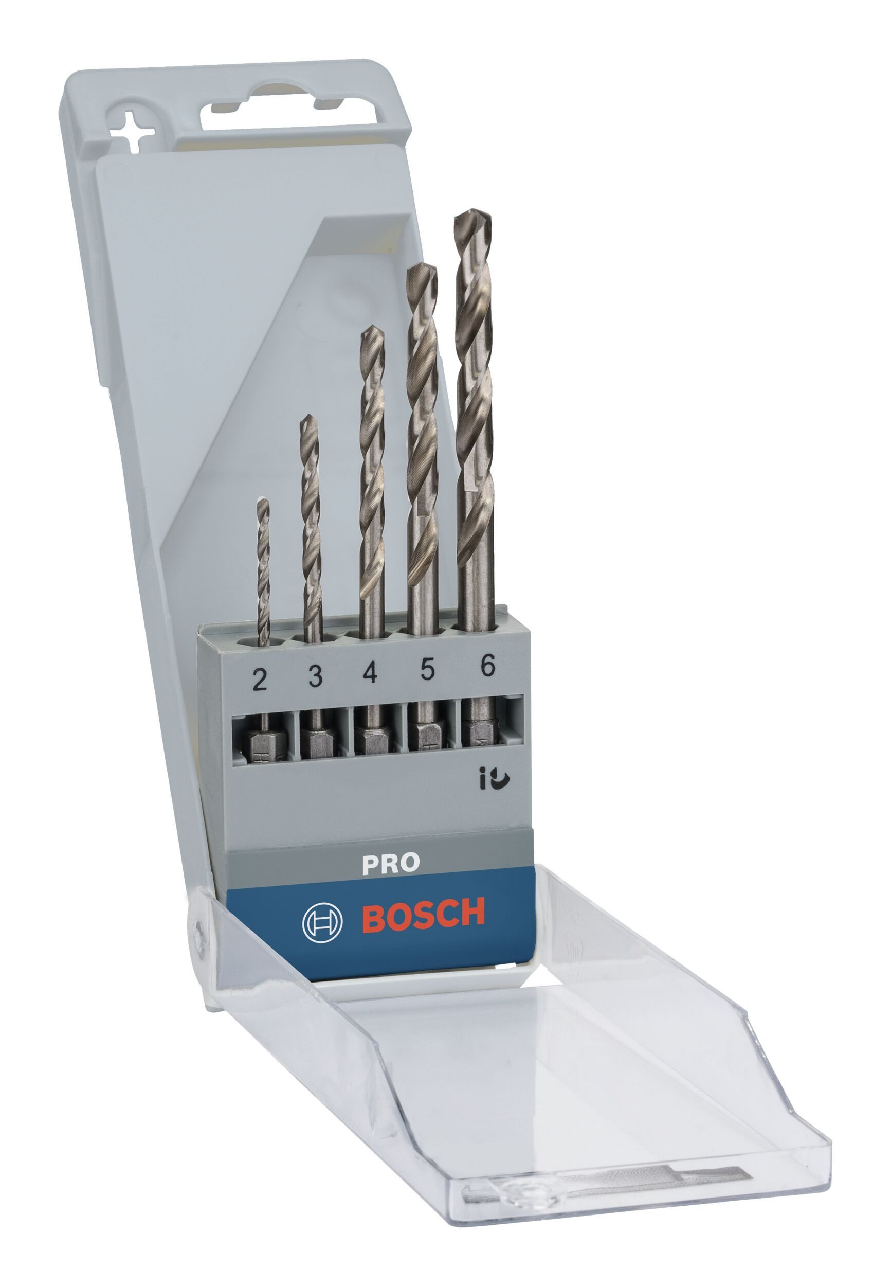 BOSCH Metallbohrer Pro Metal HSS-G, (5 Teile), Hex Spiralbohrer-Set, 5-teilig