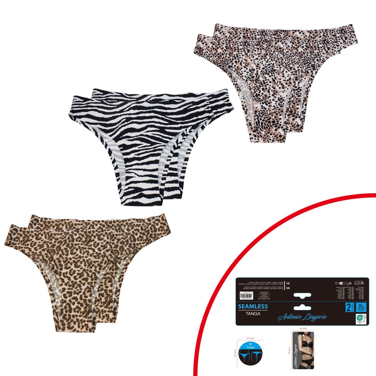 VewoTex Brasilslip 2er Pack Sommer Damen Slips » Damen Brazil Tanga in Animal Print (2er Pack, 2-St., zweiteilig) Tiermuster Unterwäsche » Wäsche & Loungewear – Bild 2 von 2