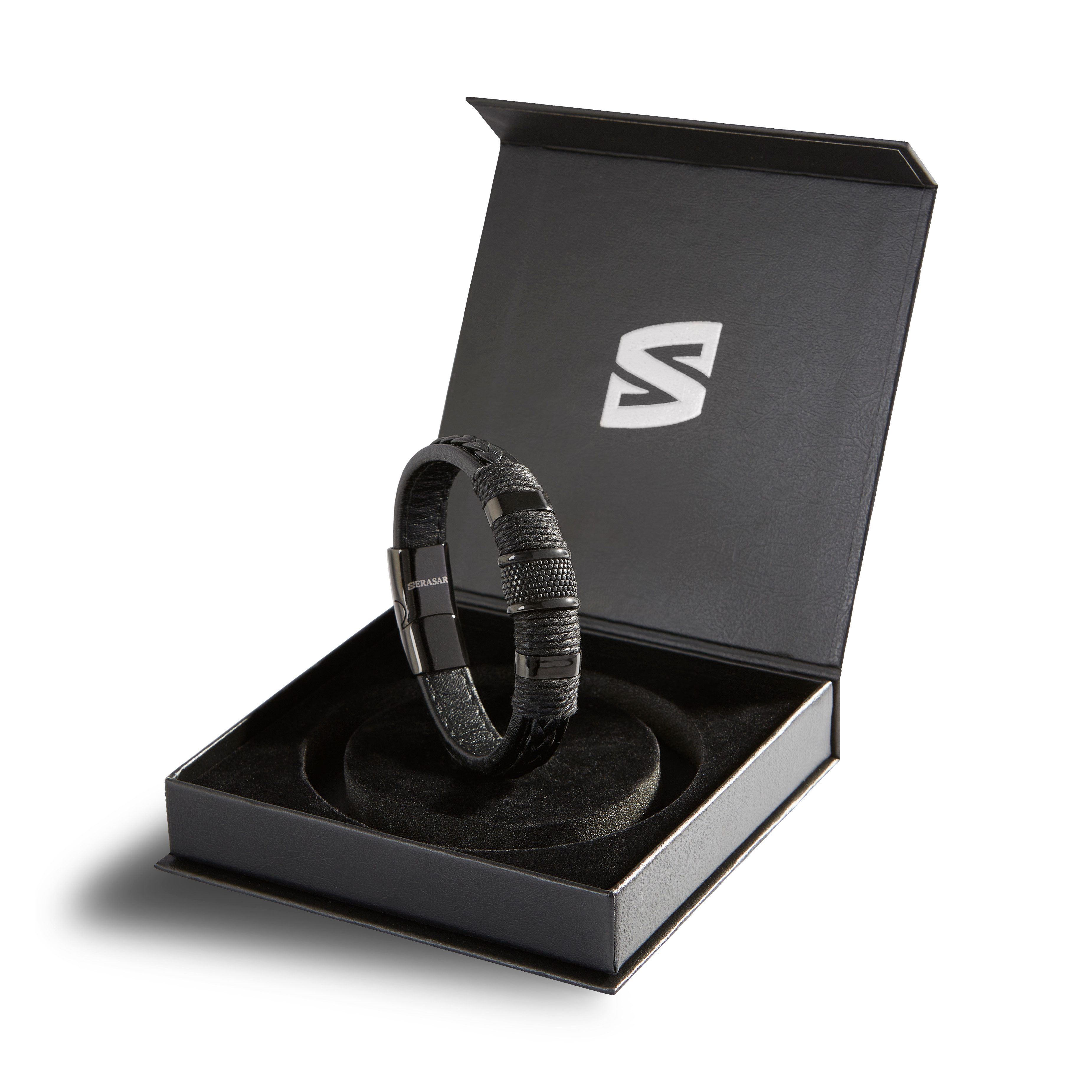 SERASAR Lederarmband Leder Herrenarmband "Ring" (Klassisch, elegant, casual, 1-tlg), aus Echtleder, Länge durch extra Glied verstellbar