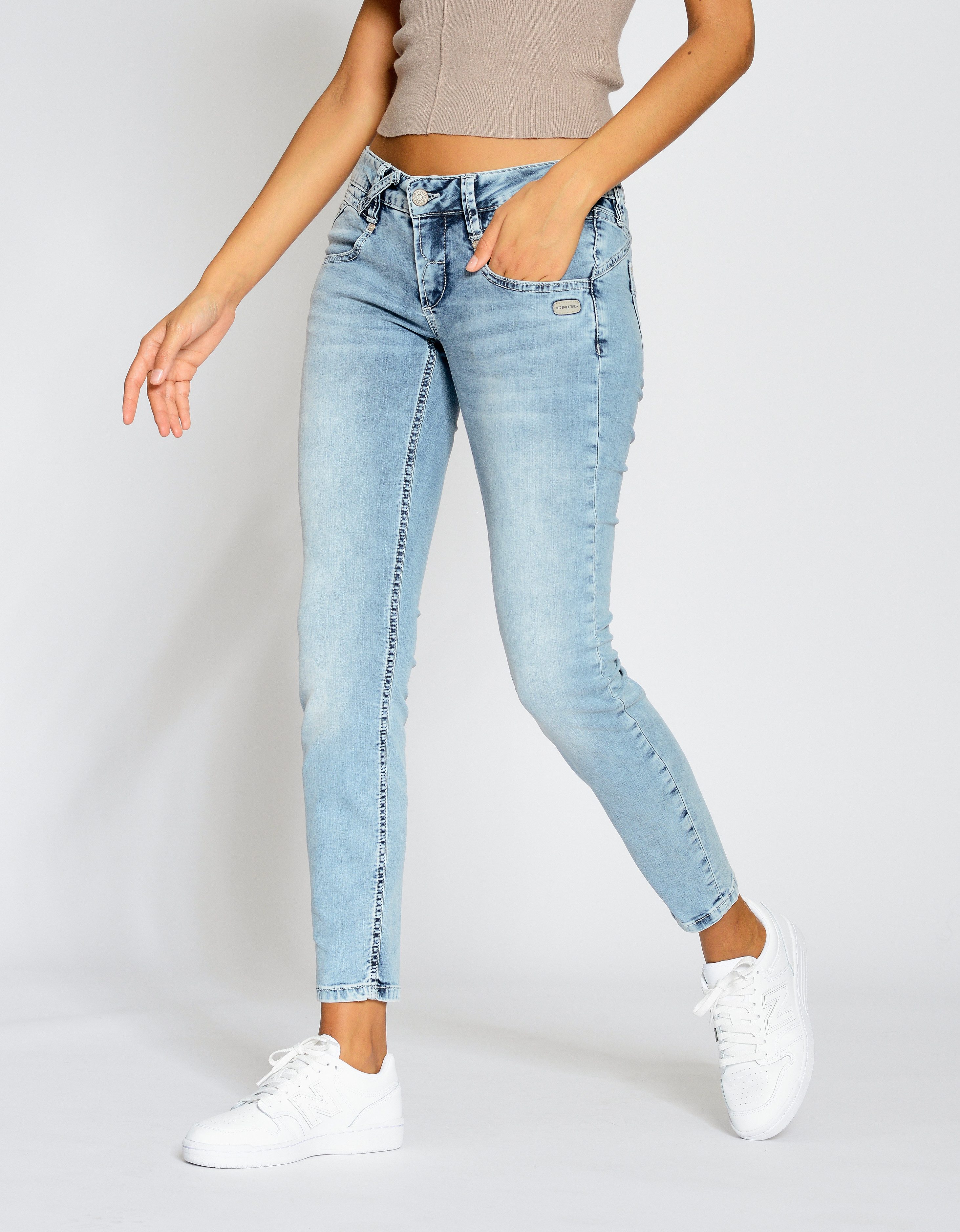 GANG Skinny-fit-Jeans 94NENA CROPPED aus besonders weicher Denim Qualität mehr