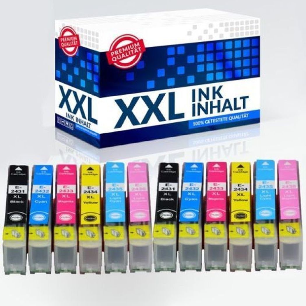 Inbusco 12er-Pack Tinten IBC fur Epson Photo XP55 XP750 XP850 XP860 T2431 ... Tintenpatrone