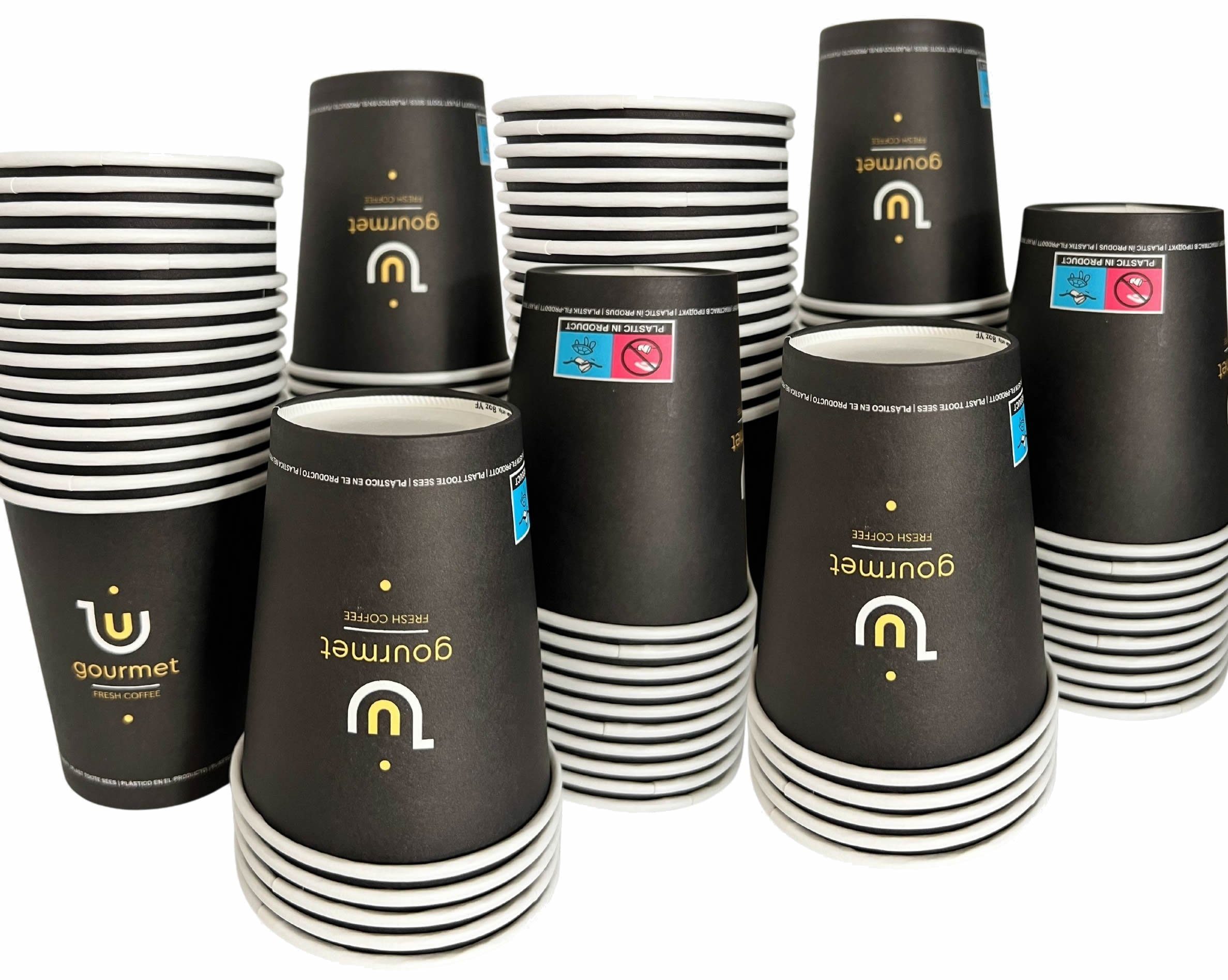 Intertan -1922- Coffee-to-go-Becher 100 Kaffeebecher To Go Pappe GOLD GOURMET 240ml, 100-tlg.