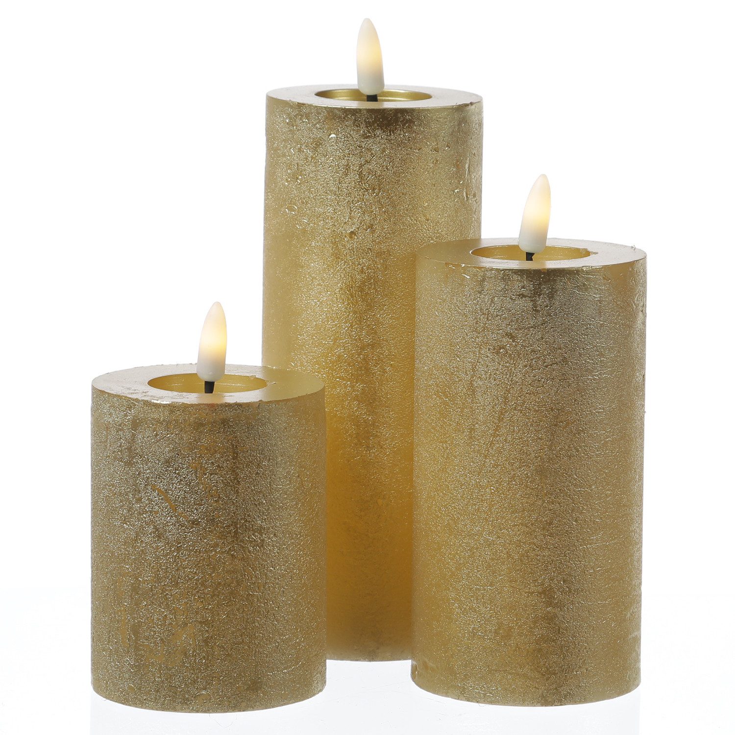 MARELIDA LED-Kerze LED Kerzenset LINA Rustik Optik Echtwachs 3 Größen Timer günstig online kaufen