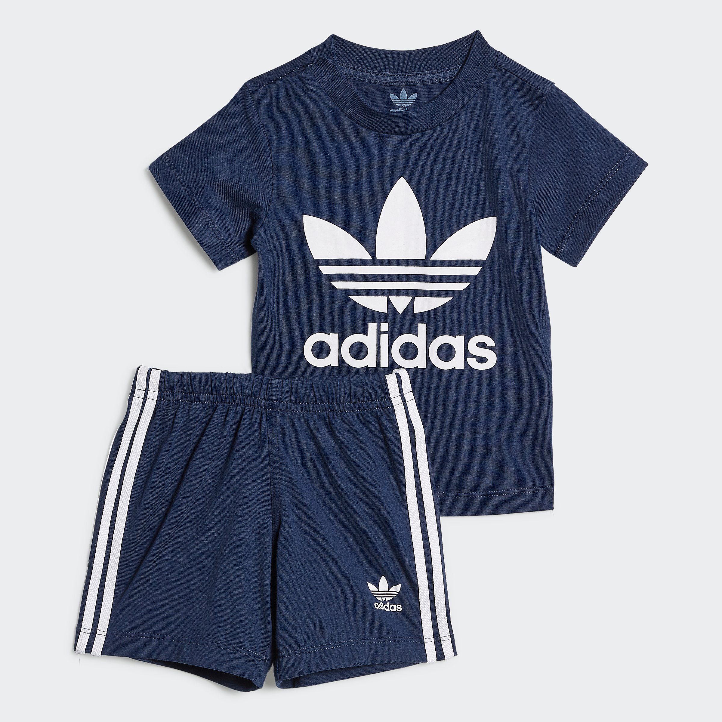 adidas Originals T-Shirt & Shorts TREFOIL SHORTS UND SET (Set) Night Indigo | Hosen-Sets