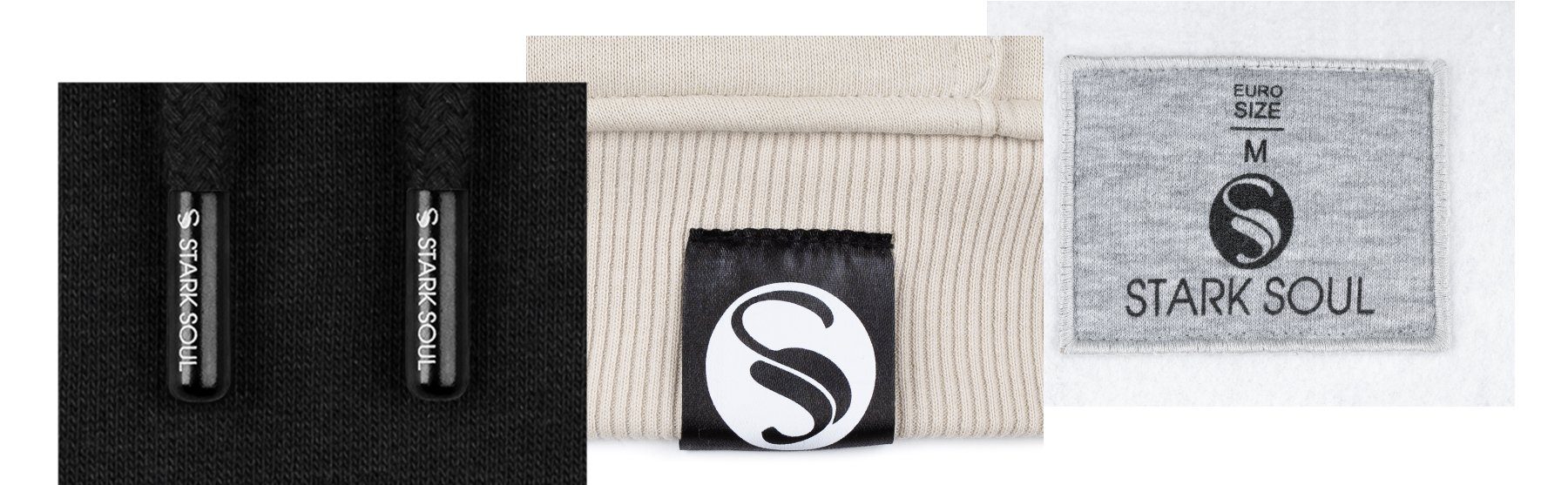 Stark Soul® Hoodie Hoodie mit Ton-in-Ton-Print - Kapuzenpullover - innen angeraut mit Kapuze, Kängurutasche und Markenprint