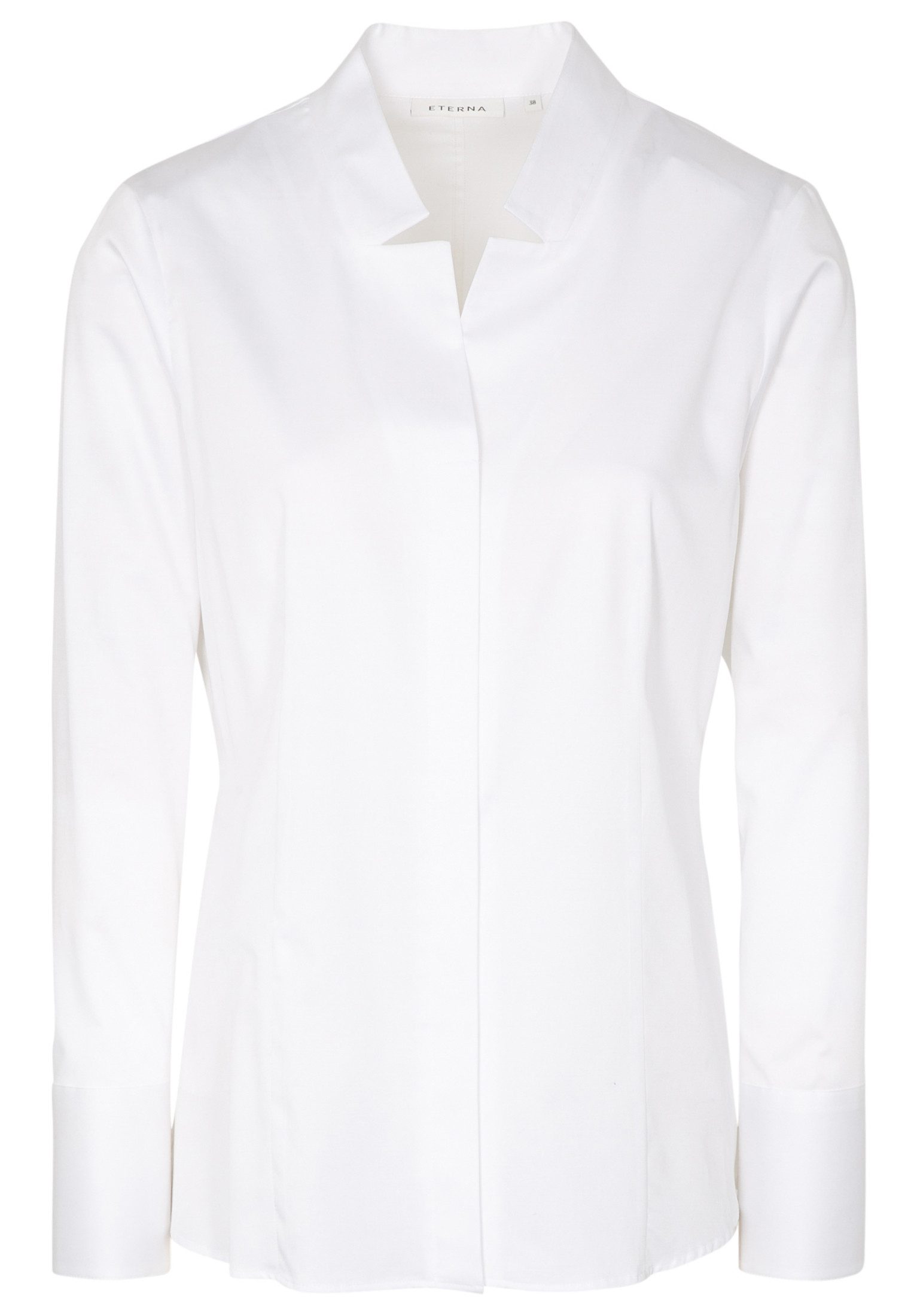 Eterna Blusentop ETERNA SLIM FIT Langarm Bluse weiß 5585-00-D929