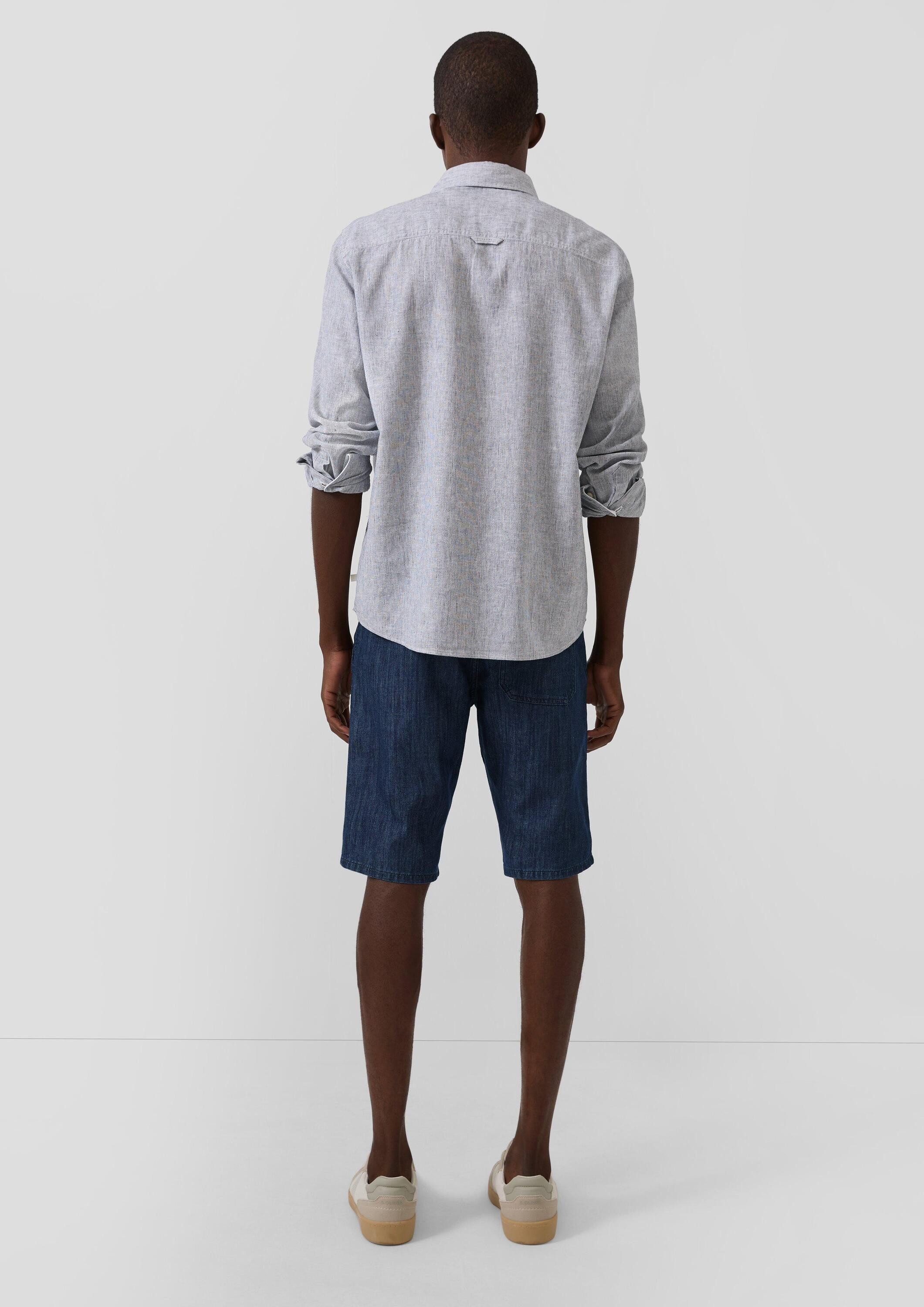 s.Oliver Jeansshorts Jeans-Hose Bermuda-Jeans aus Leinenmix im Relaxed Fit