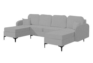 Stylefy Wohnlandschaft Virginia, U-Form, Couch, Mit Bettfunktion und Bettkasten, Sitzkomfort, Modern