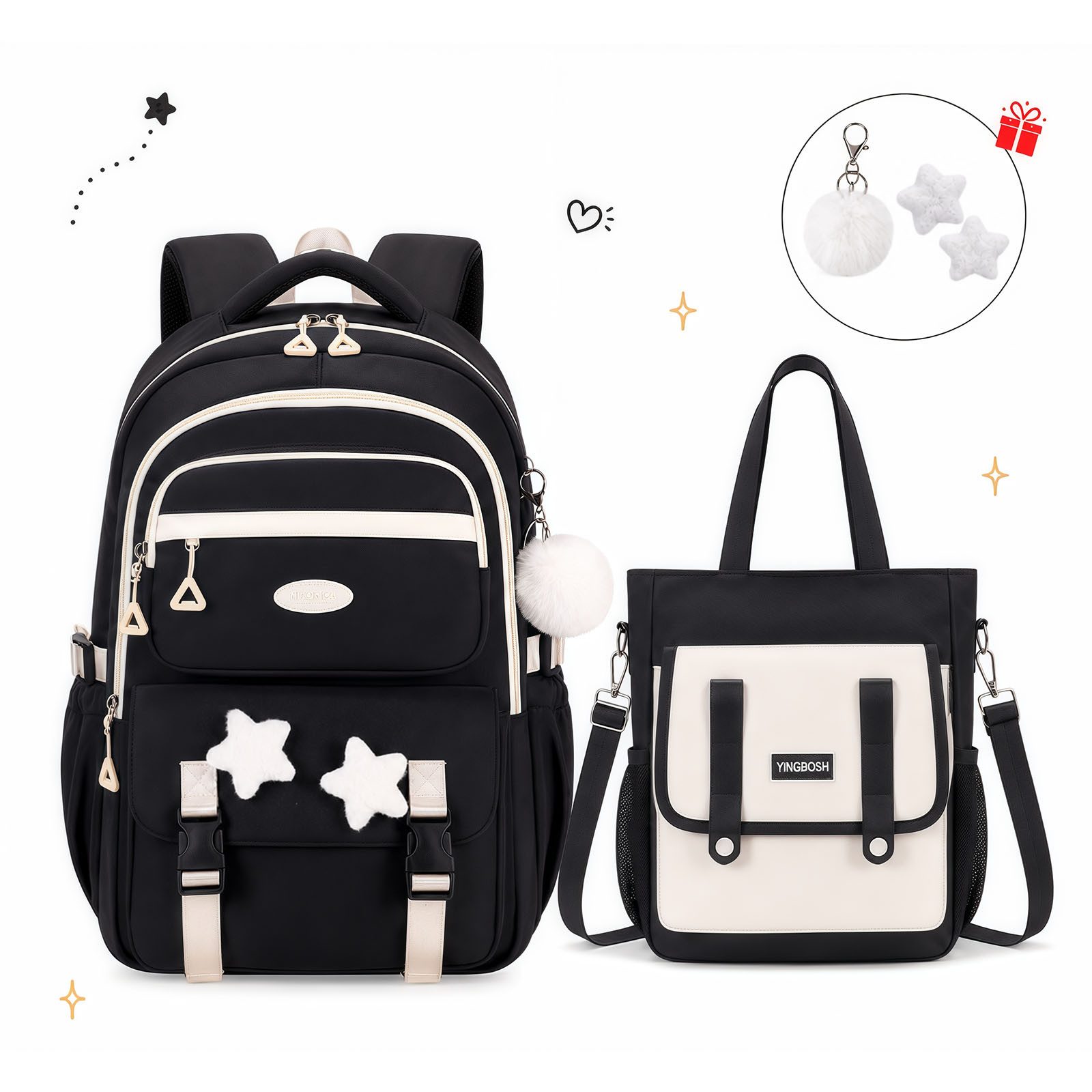 Schulrucksack Schulrucksack Mädchen, Großes Fassungsvermögen
