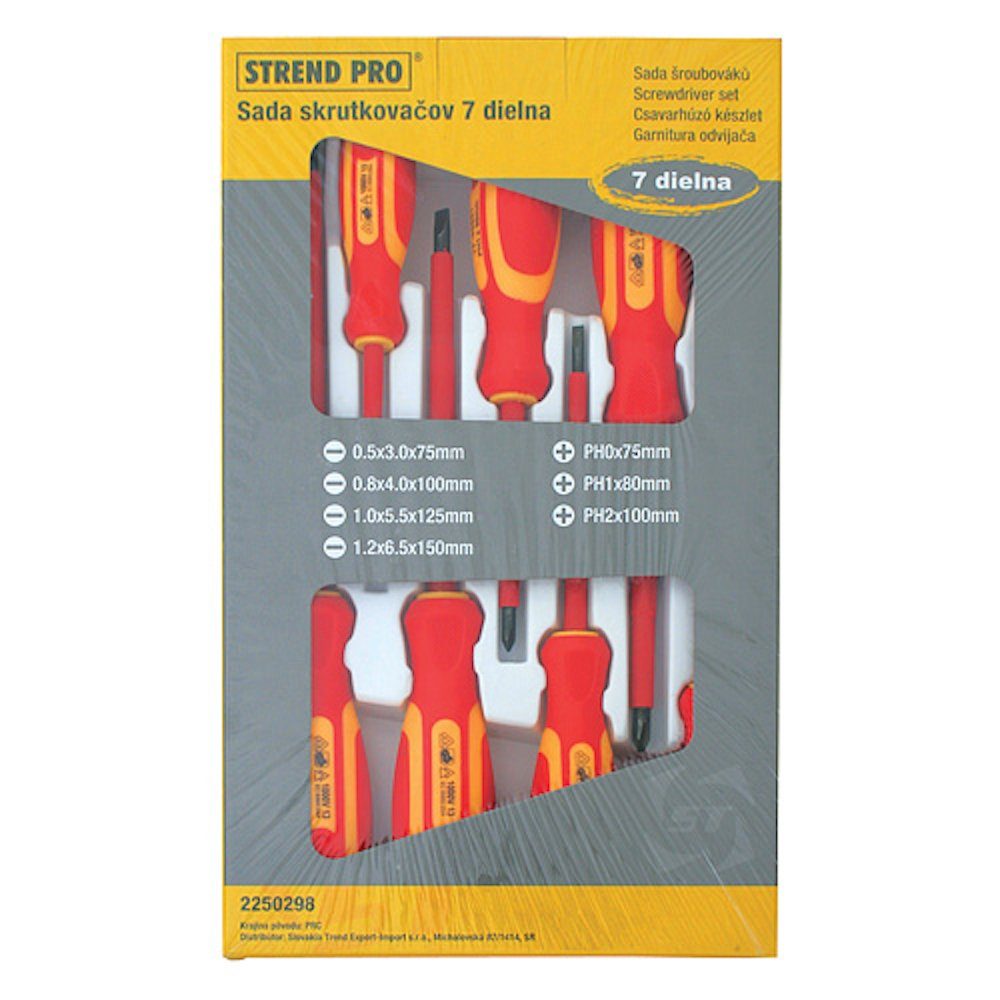 PROREGAL® Bit-Schraubendreher Elektrischer SchraubendreherSet 7 Stcs, VDE 1000V, CR-V