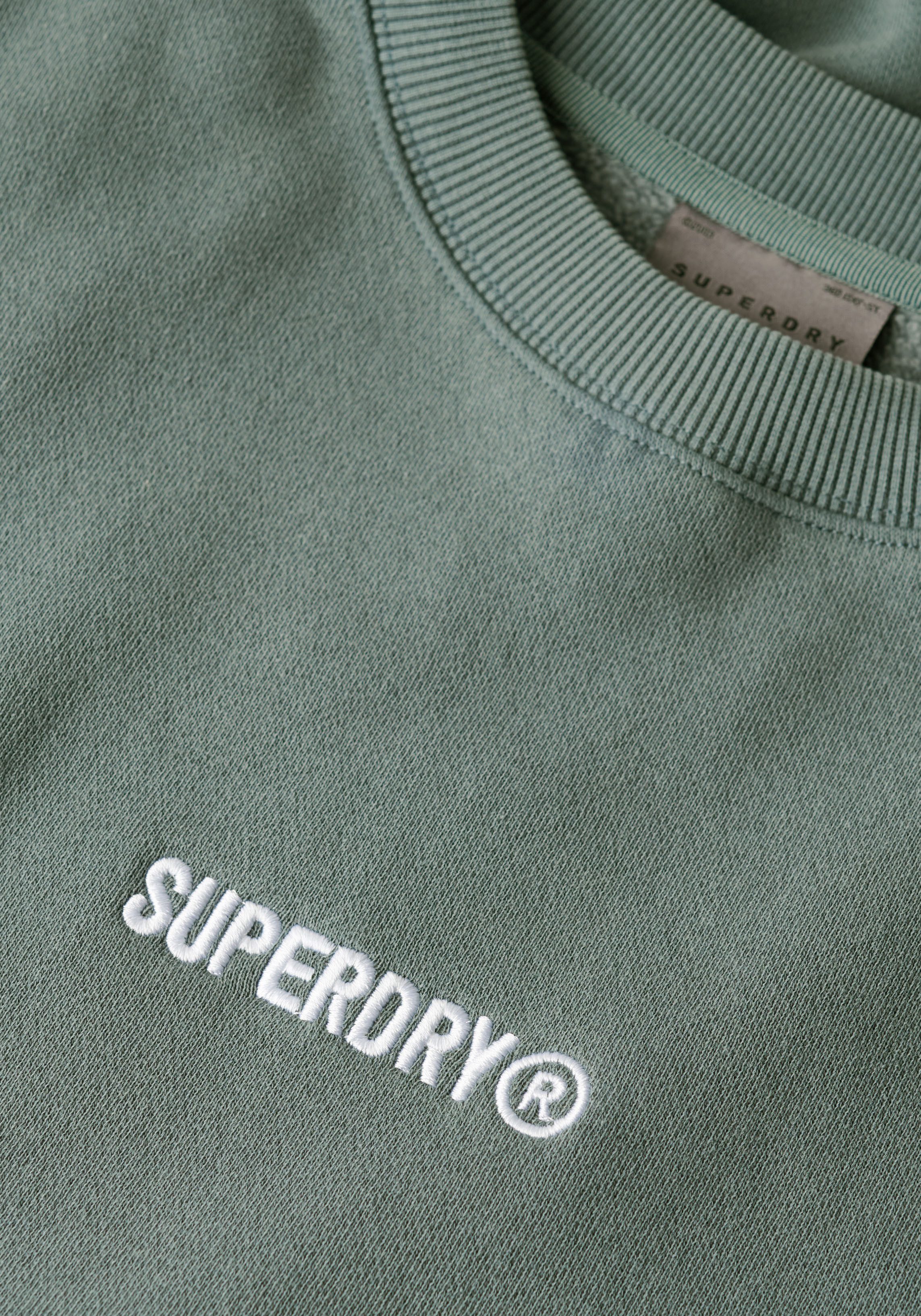 Superdry Sweatshirt MICRO LOGO GRAPHIC LOOSE CREW aus Baumwolle und Polyester, Oversize Passform, hüftlange Schnittform
