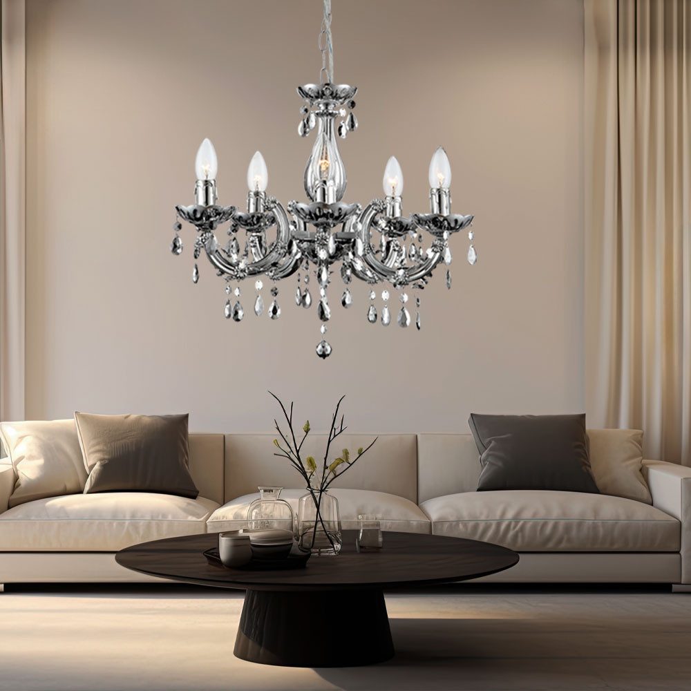 GLOBO LIGHTING Kronleuchter, LED Kronleuchter Wohn Zimmer Chrom Hänge Luster RGB