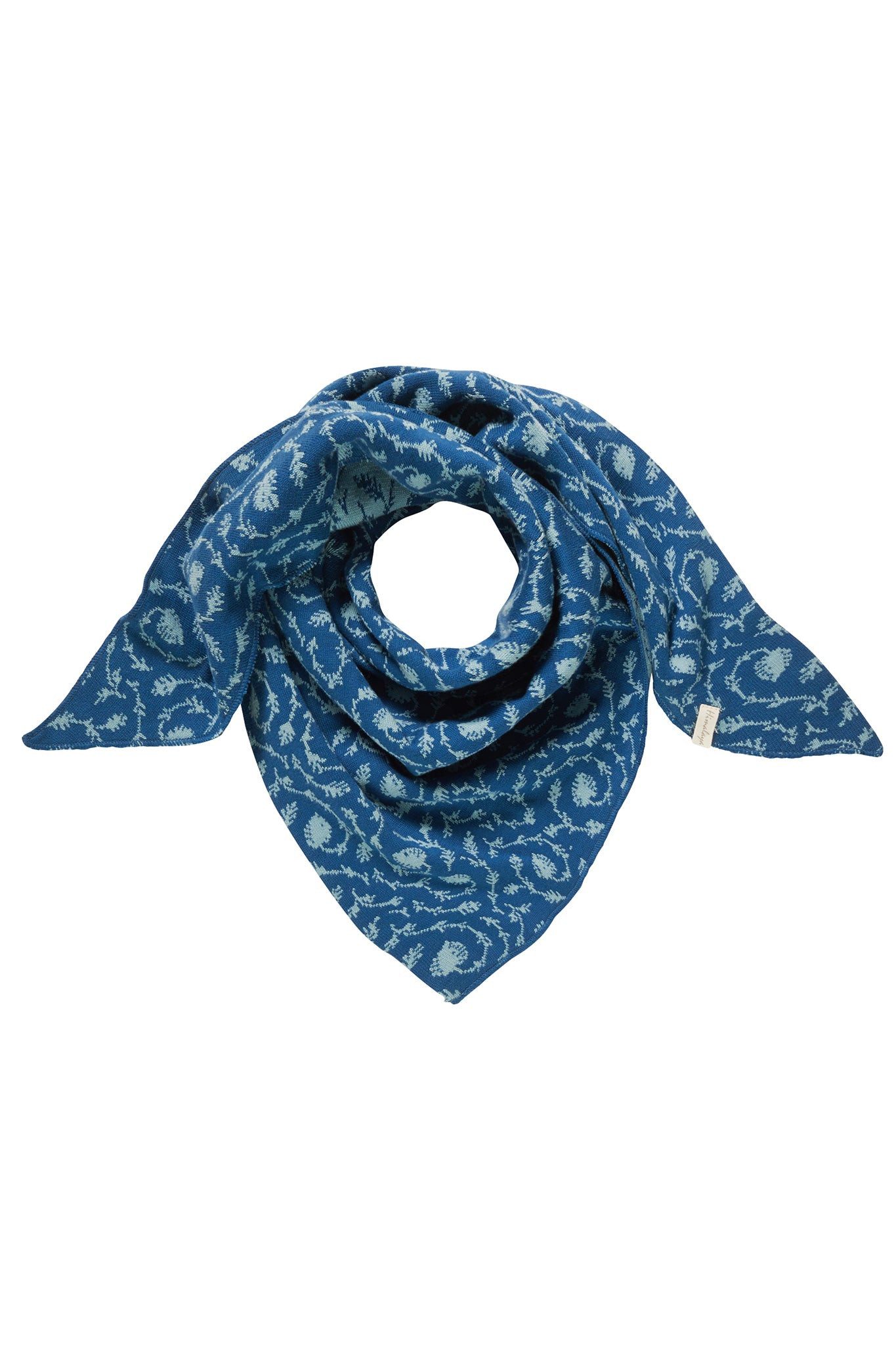 Himalaya Clothing Schal Wärmender Damen Dreiecksschal aus Bio-Baumwolle im Jacquard-Strick, Edles Halstuch angenehm weich mit Rankelmuster