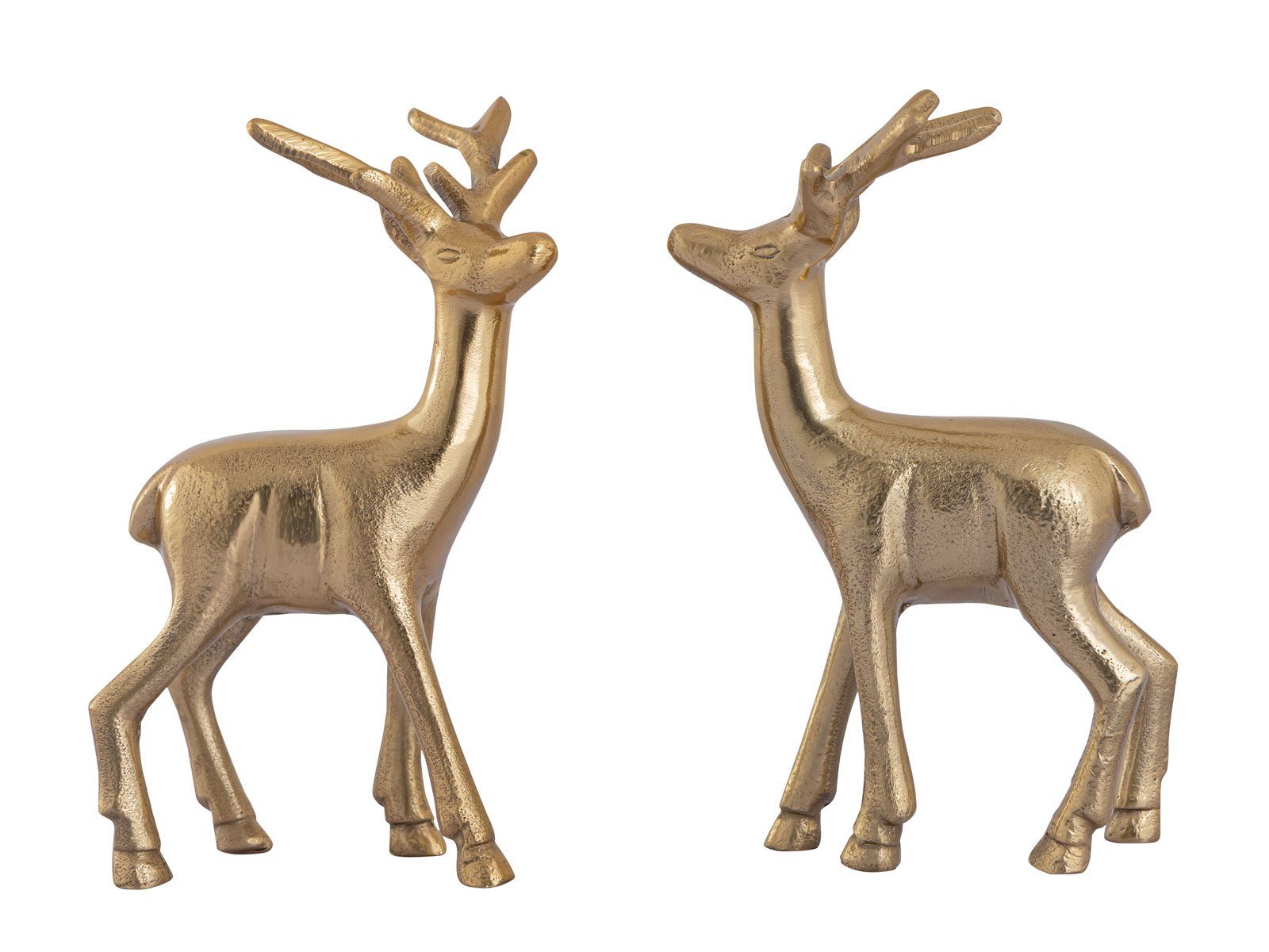 Figur 2er Tischdekoration Weihnachtsd Dekoobjekt Casamia Hirsch Tierfigur Set Deko gold Metall