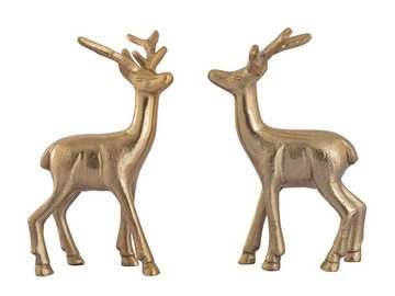 Casamia Dekoobjekt Deko Figur Hirsch 2er Set Tischdekoration Tierfigur Metall Weihnachtsd