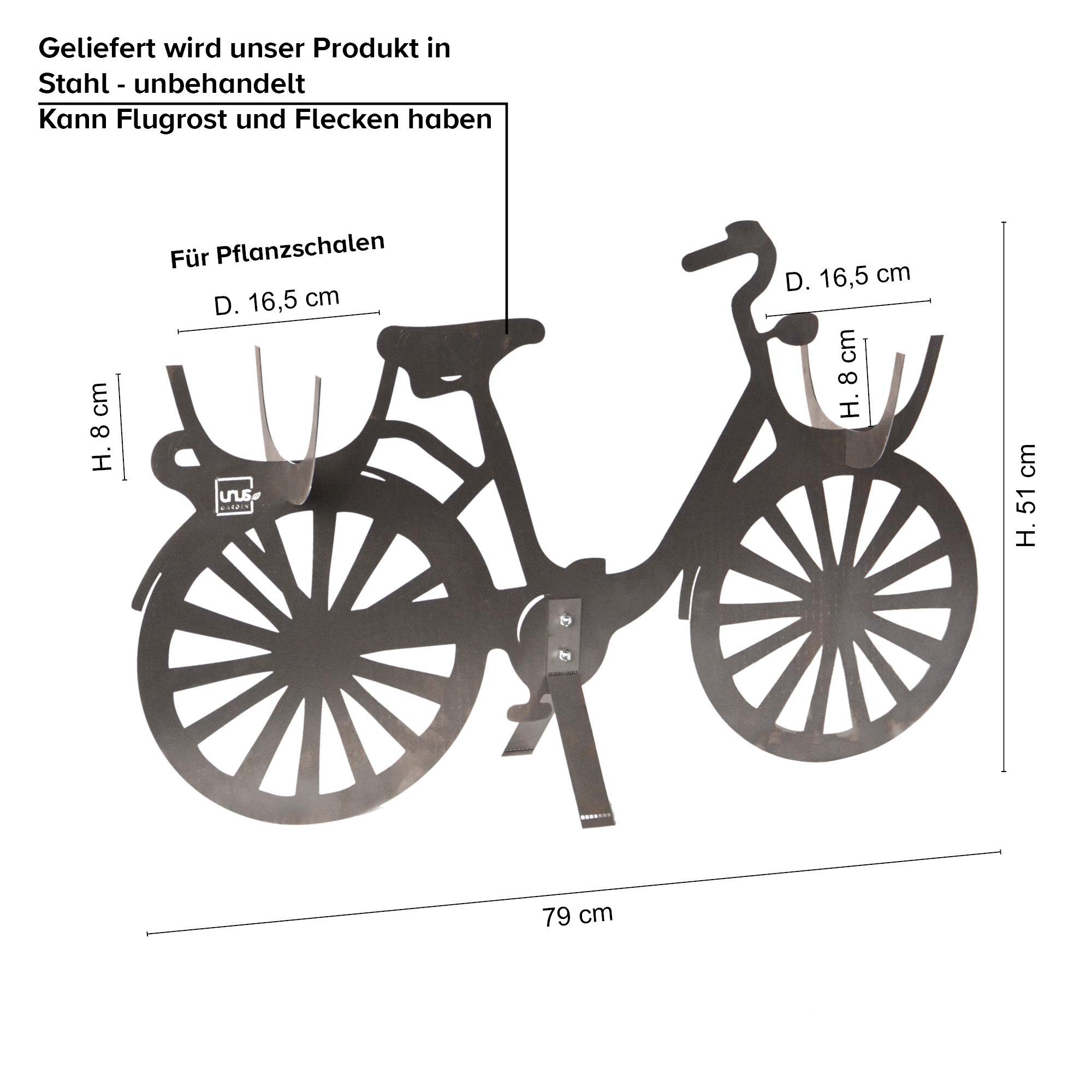 Steckfigur Gartenstecker Fahrrad GARDEN (1-St) - UNUS