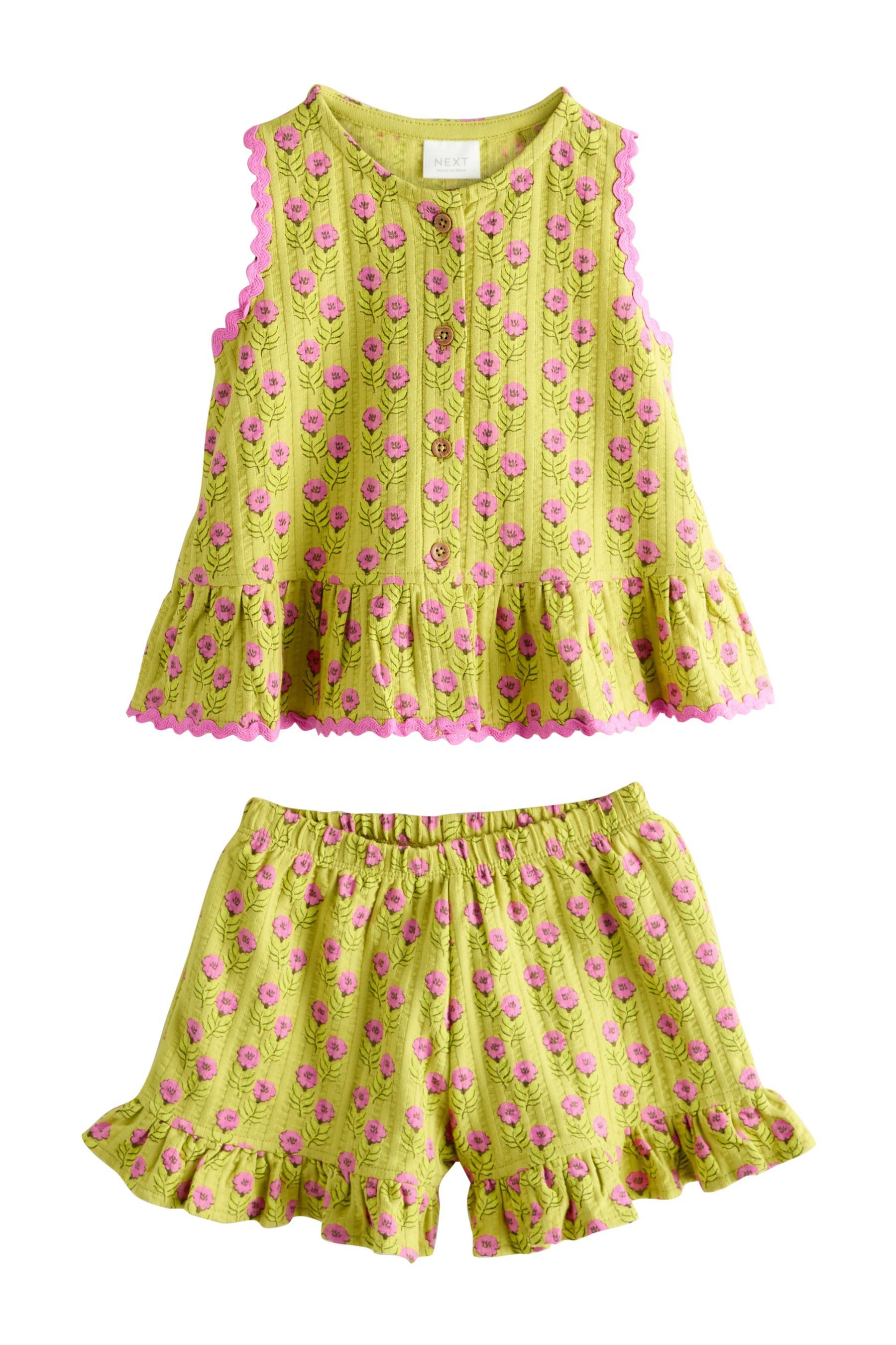 Top & Shorts Trägertop mit Schößchen und Shorts im Set
