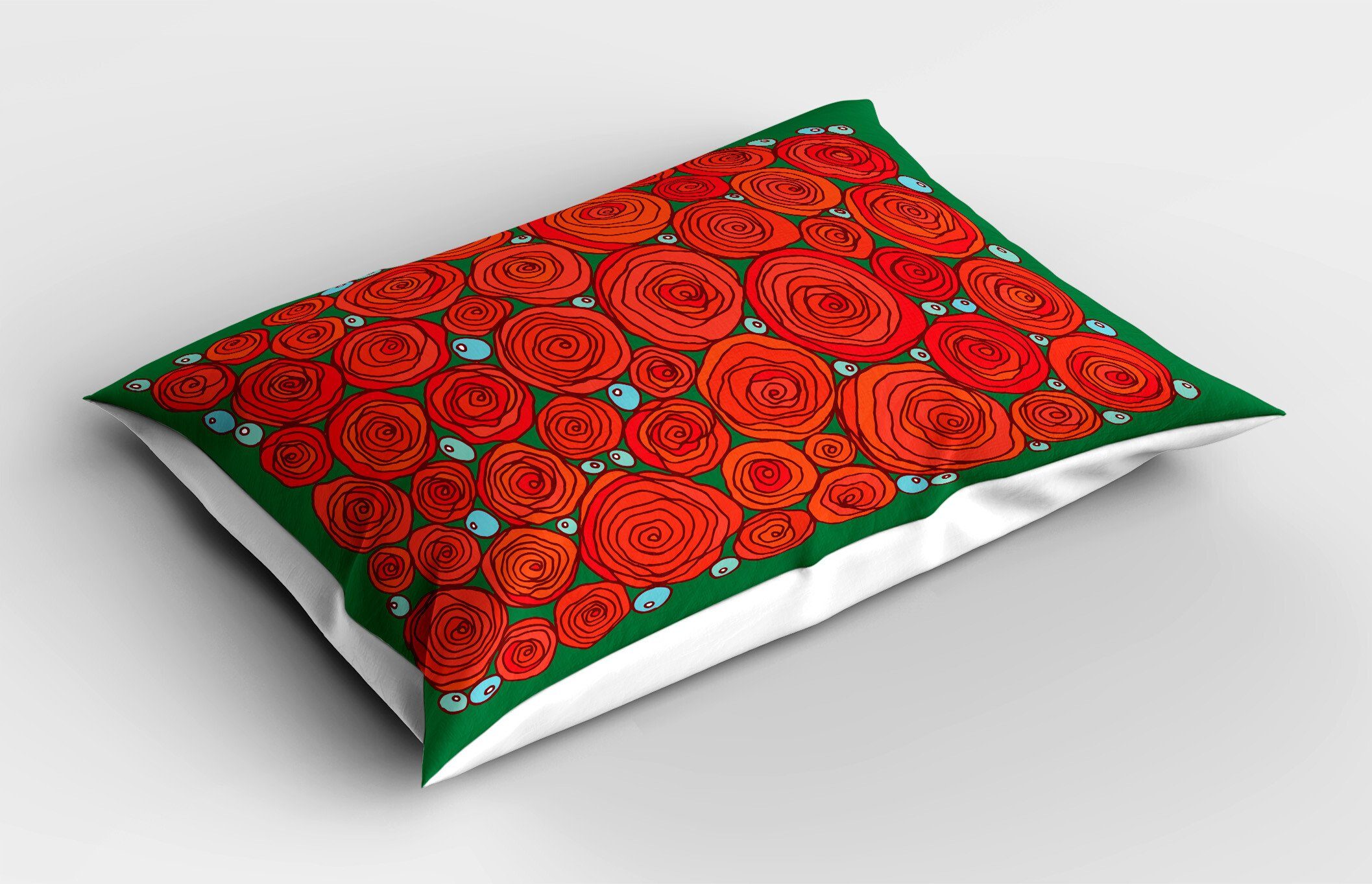 Kissenbezug, Gedruckter King Roses Stück), Abakuhaus Kissenbezüge Dekorativer Rund Standard (1 Size Blume Doodle