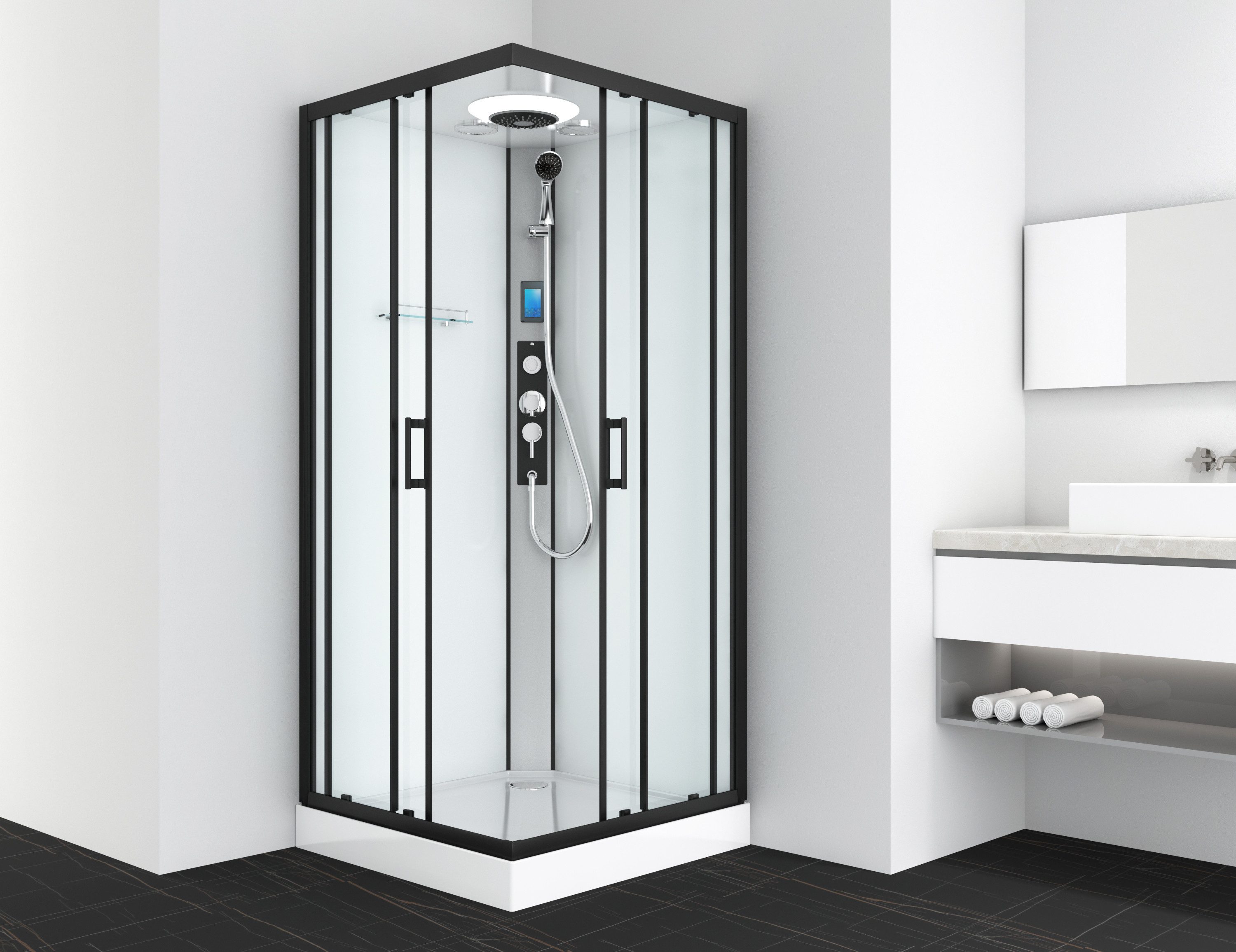 Sanotechnik Komplettdusche MIAMI, BxT: 90x90 cm, Sicherheitsglas, LxBxH: 90x90x215cm