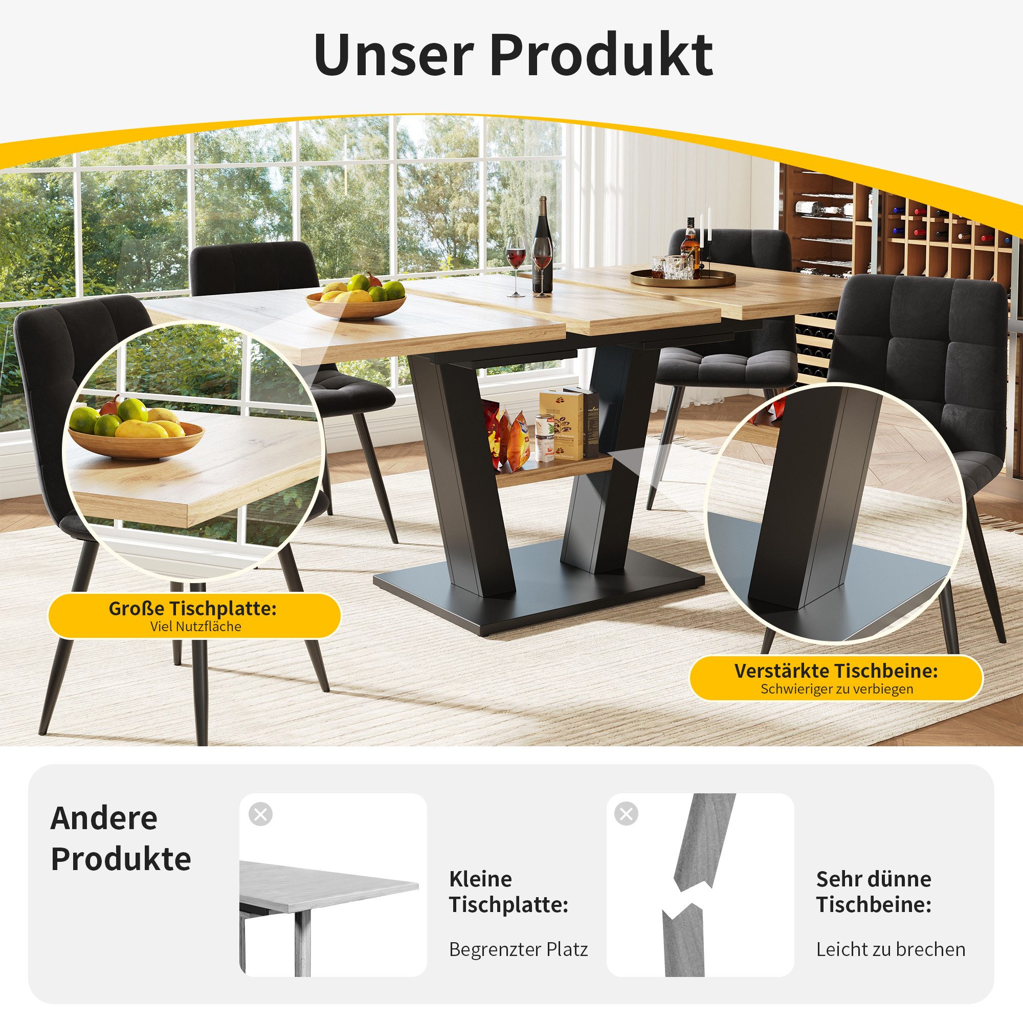 i@home Esstisch Teleskoptisch, Tisch, Küchentisch, Ausziehtisch, ausziehbar günstig online kaufen