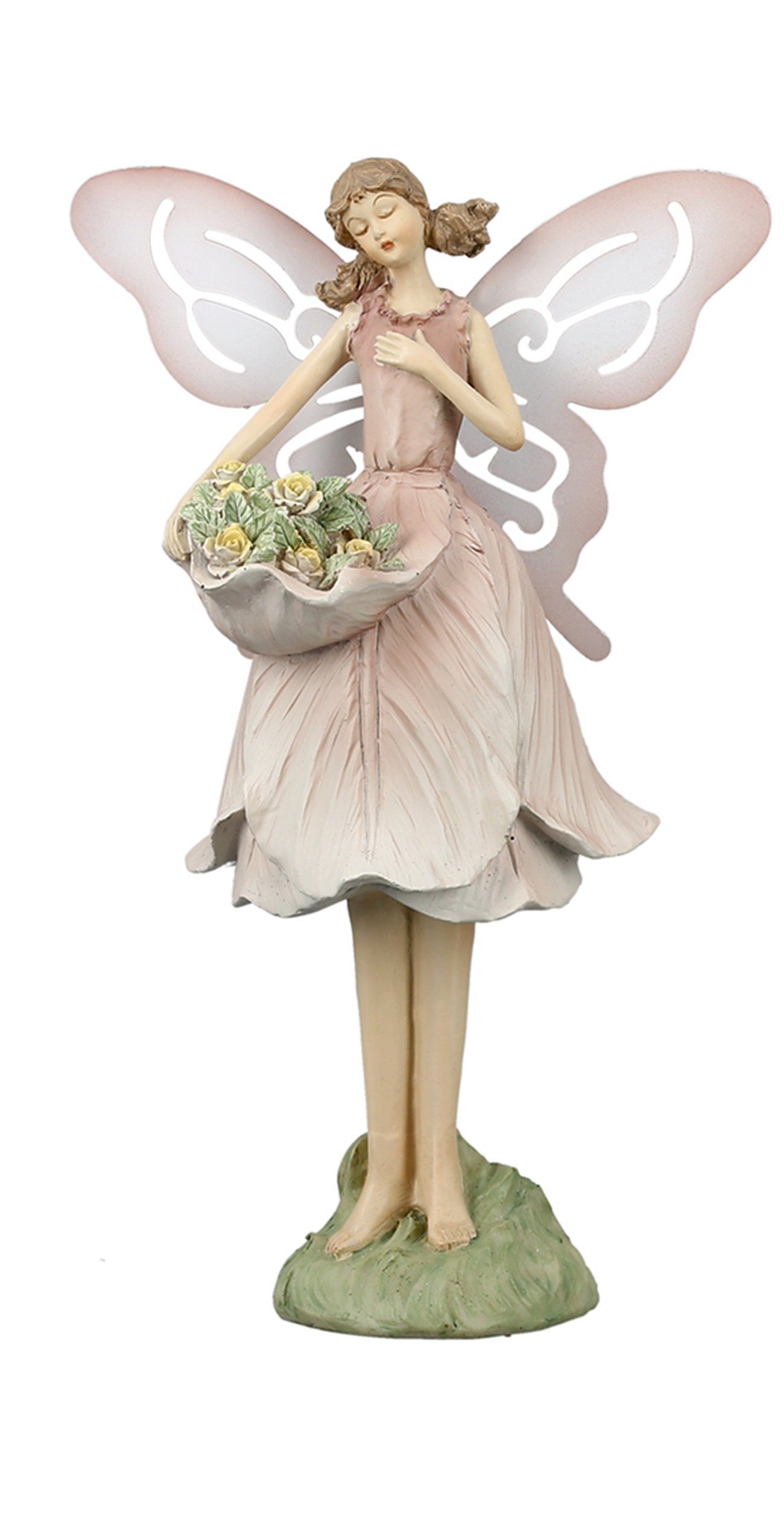 dekojohnson Gartenfigur Deko-Figur-Fee Blumenfee Naturelfe Fantasyfigur 24cm