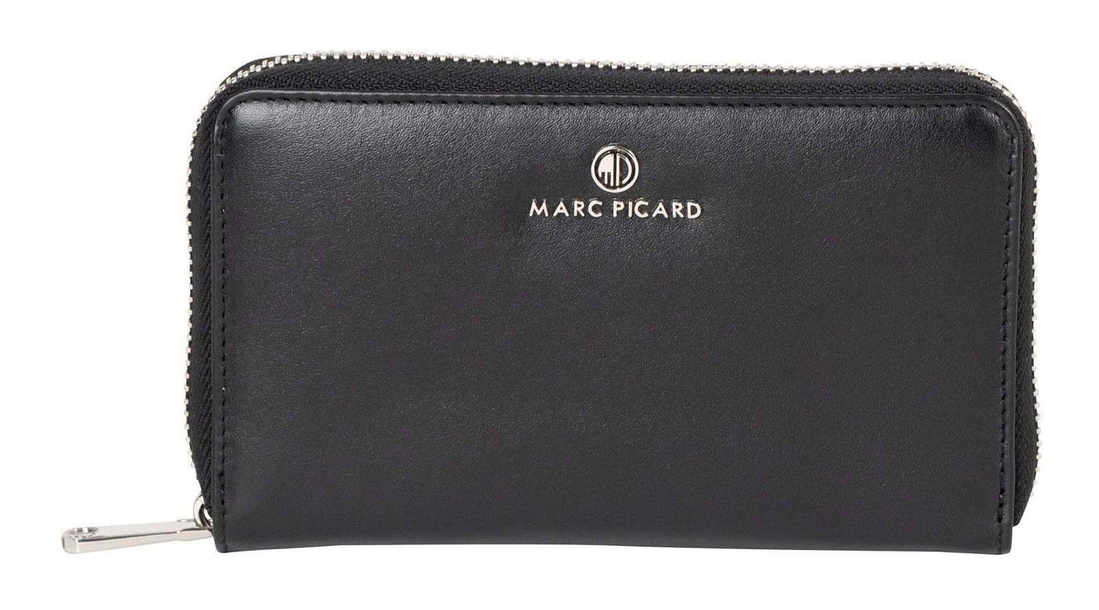 Marc Picard Geldbörse Zip Wallet, aus echtem Rindsleder mit RFID-Blocker Schutz