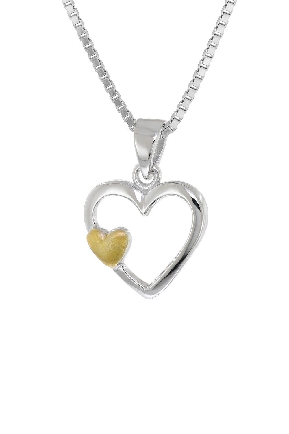 Kette mit Anhänger Mädchen-mit Herz-Anhänger Silber 925