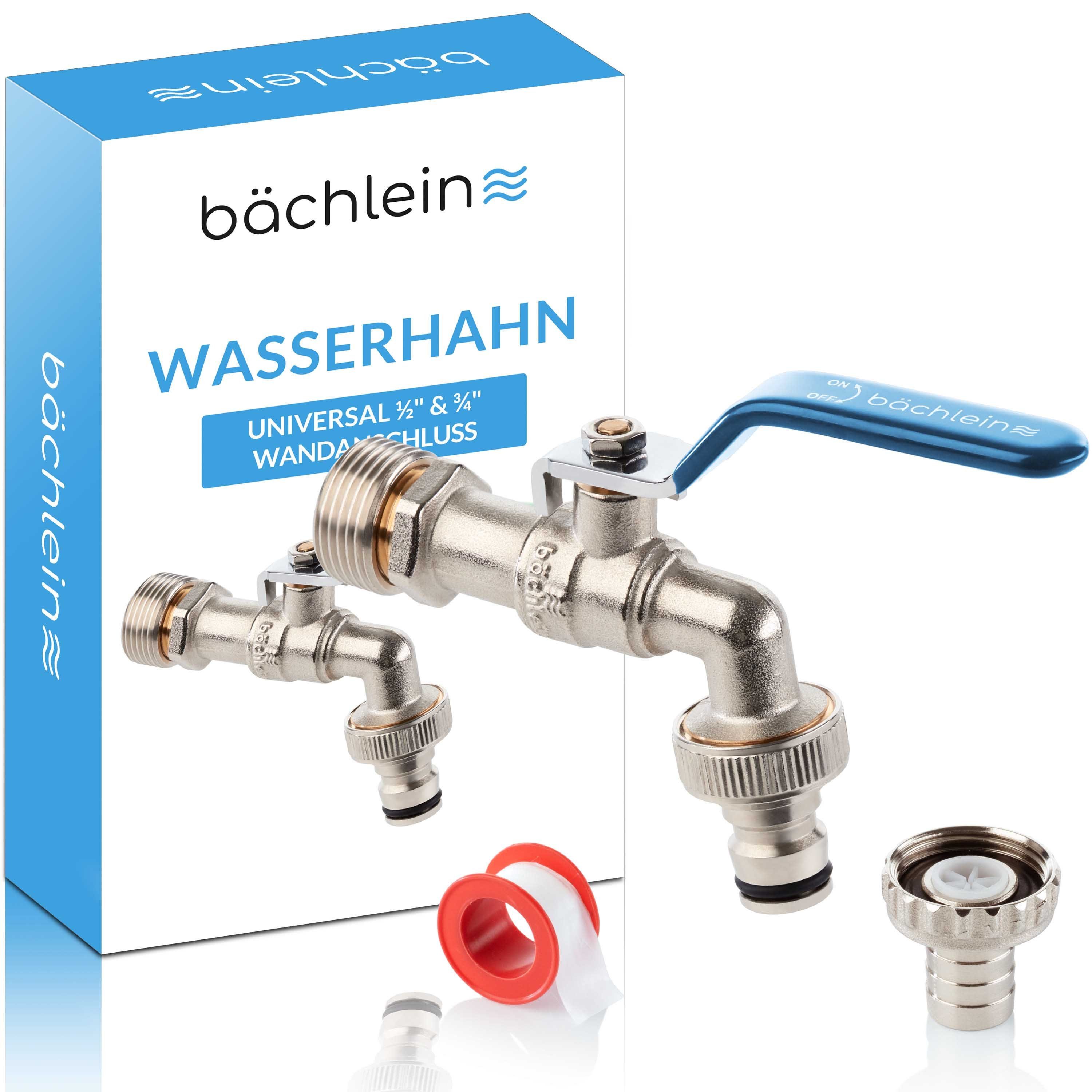 Bächlein Absperrventil Wasserhahn für den Garten - inkl. Adapter und PTFE-Tape