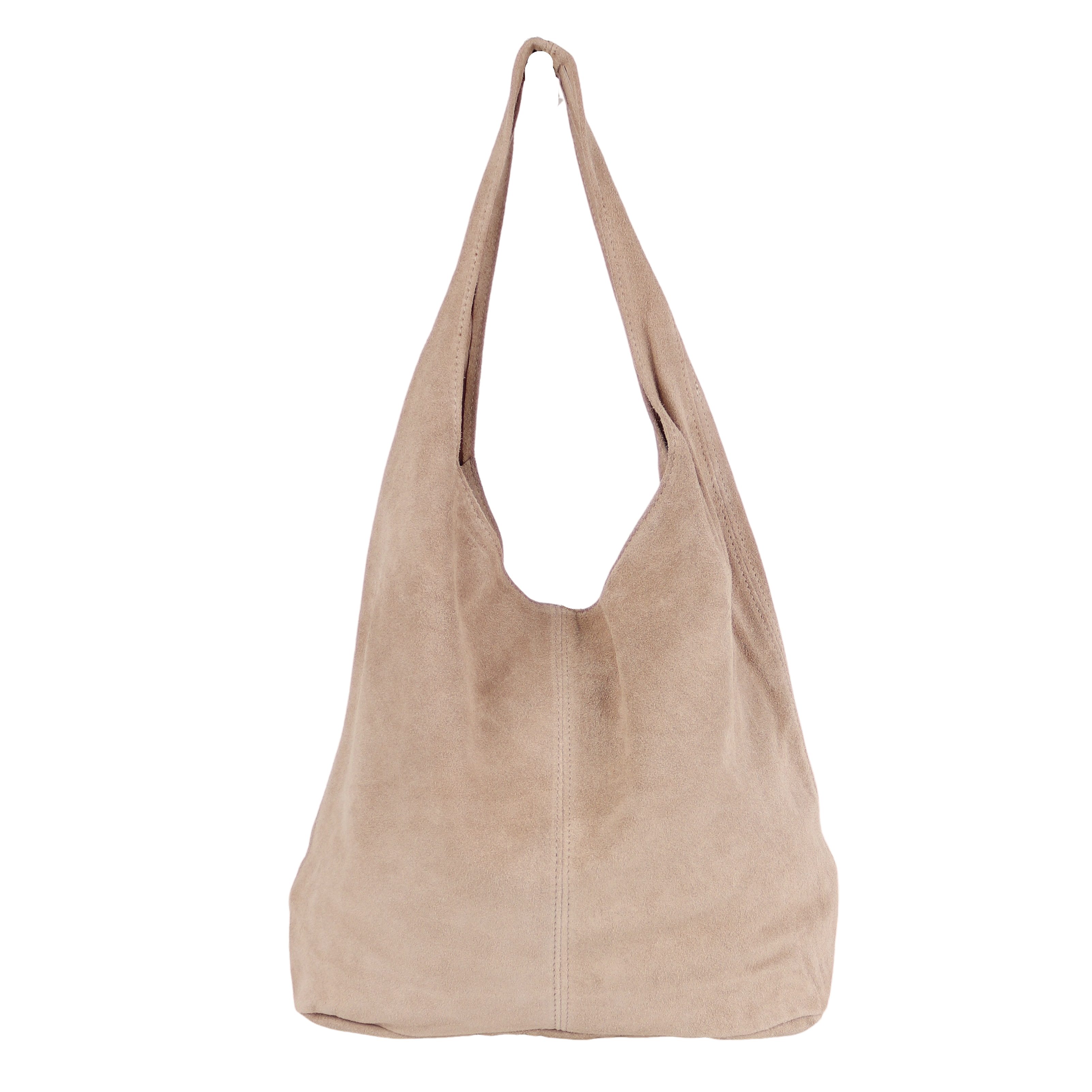 MIRROSI Beuteltasche Damen aus Wildleder, Made in Italy, Shopper Tasche (ca.33x32x16cm)
