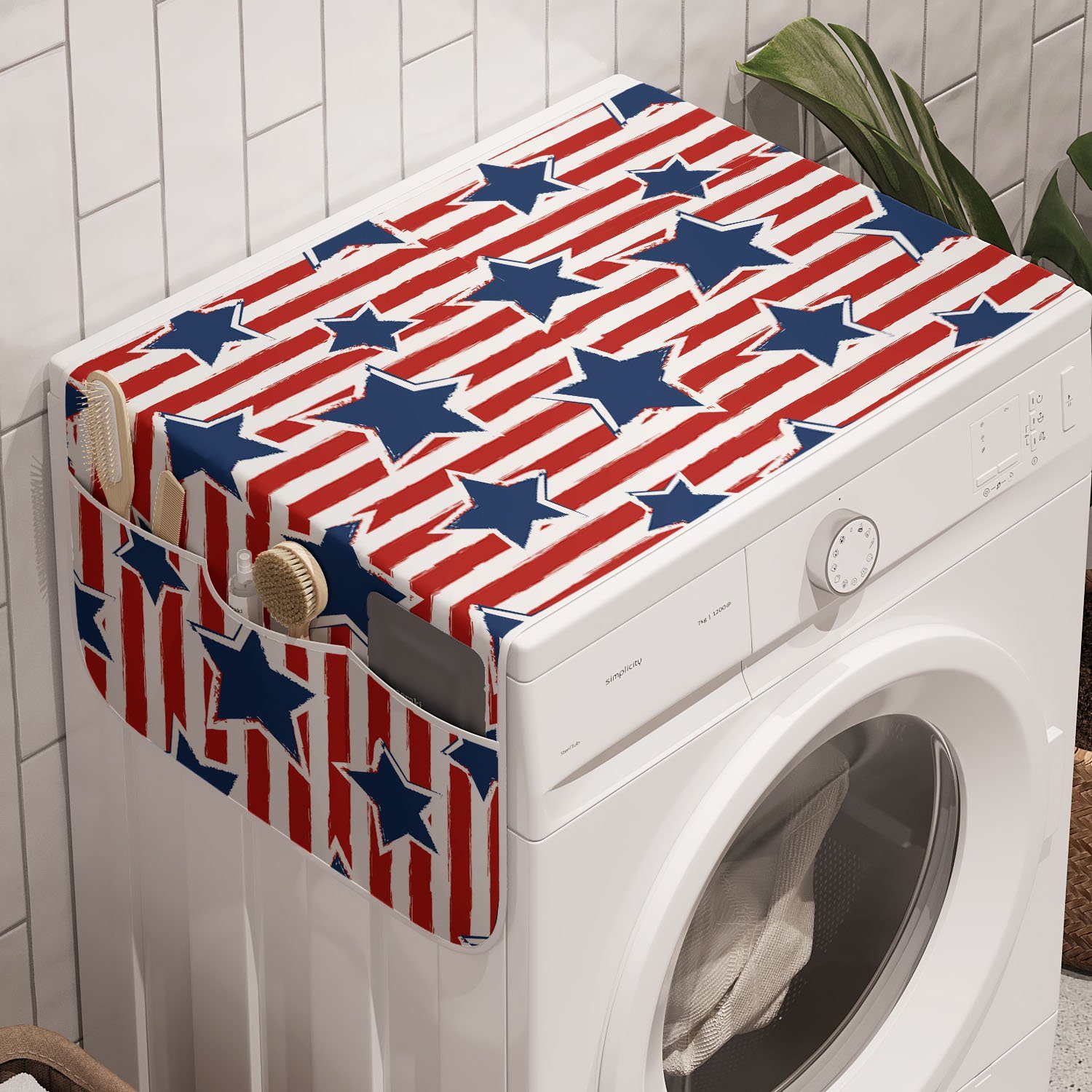 Abakuhaus Badorganizer Anti-Rutsch-Stoffabdeckung für Waschmaschine und Trockner, 4. Juli Amerikanischer Ruhm Entwurf