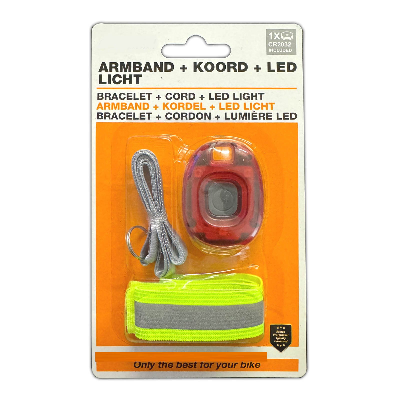 HAC24 Reflektorband Reflektor Band Joggen Lauflicht Sicherheitslicht Sicherheitsband, (1 St), mit LED Licht inkl. Batterie Dauerlicht und Blinklicht