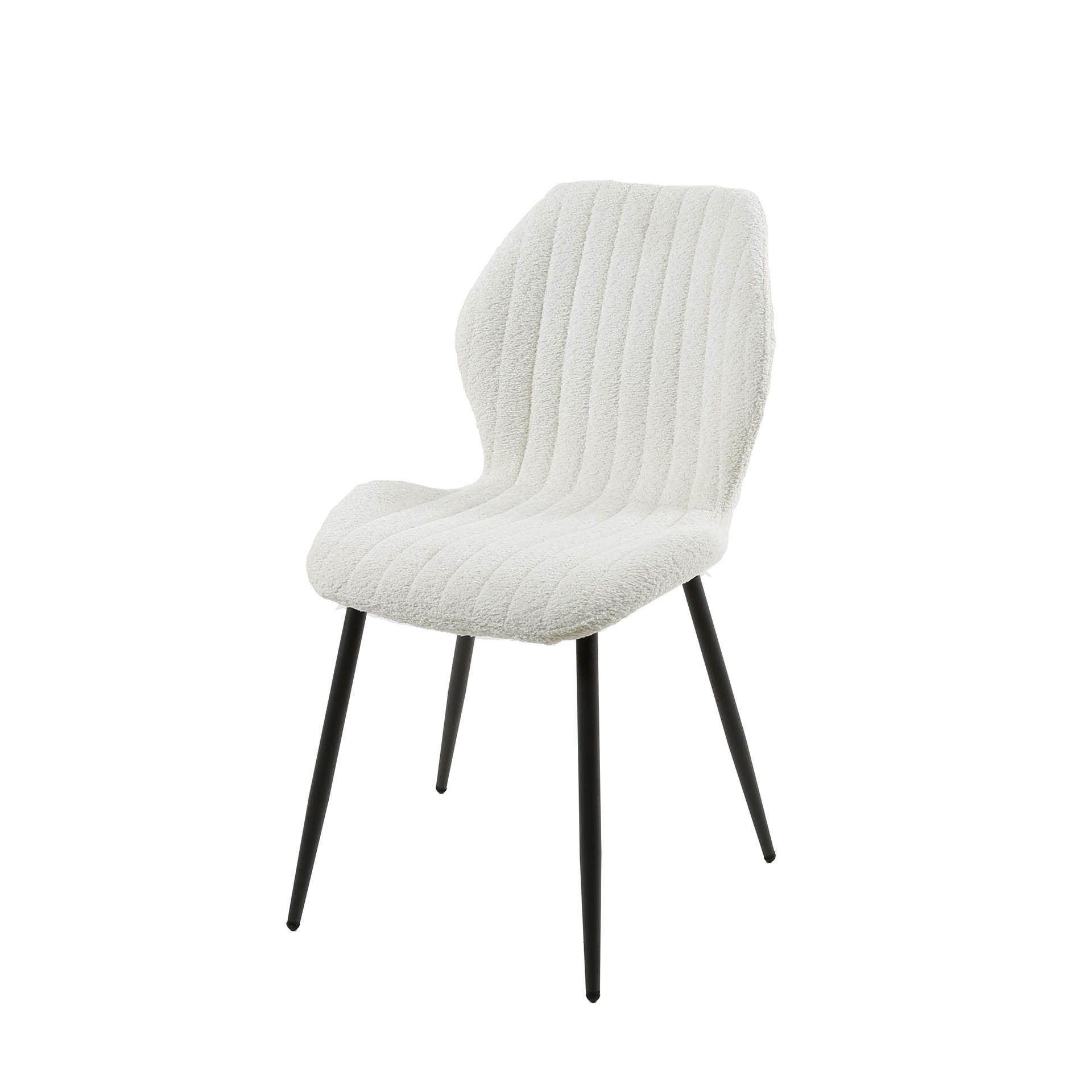 Vintagehaus Esszimmerstuhl Retro Esstischstuhl Chevron Bouclé