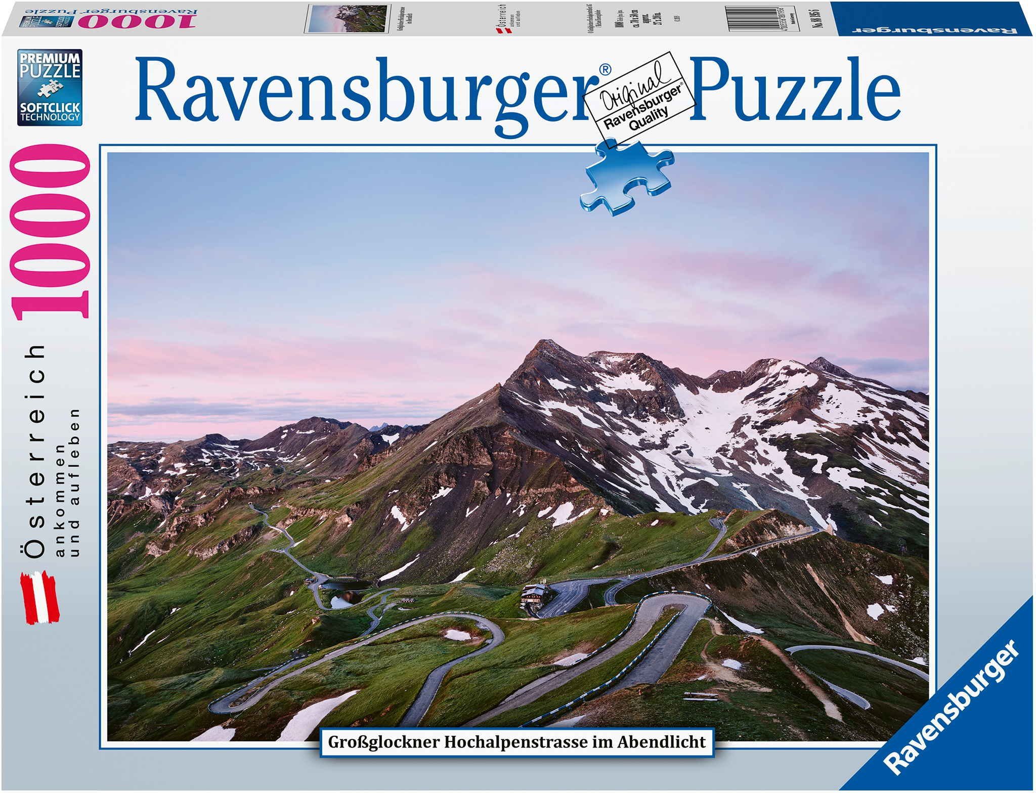 Puzzle Puzzleteile 88195, Hochalpenstraße 1000 Großglockner Puzzle Österreich Teile Ravensburger 1000