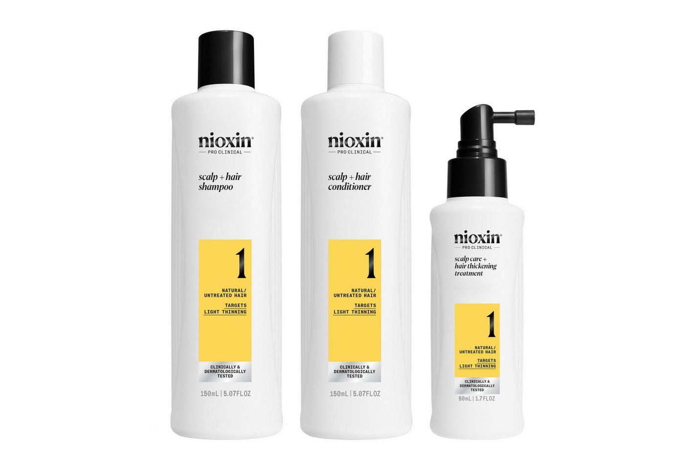 Nioxin Haarpflege-Set NIOXIN SCALP + HAIR THICKENING SYSTEM 1, Set, 3-tlg., Schützt & Stärkt bei dünner werdendem Haar