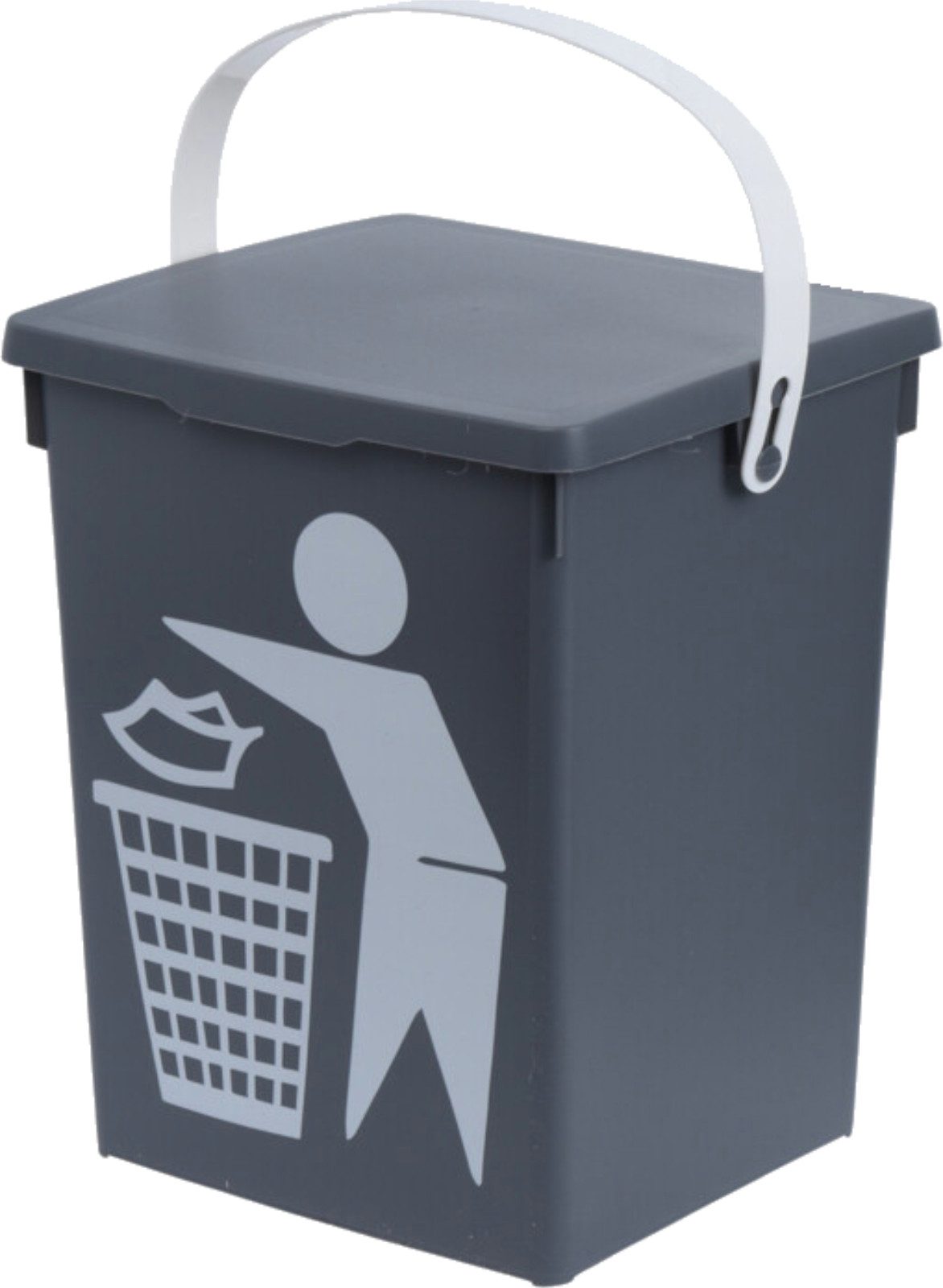 Koopman Tischrestebehälter Abfalleimer Bioeimer Kunststoff 2 er Set, Set mit 2 Eimern, Tragegriff, Kunststoff, Eimer, Klappdeckel