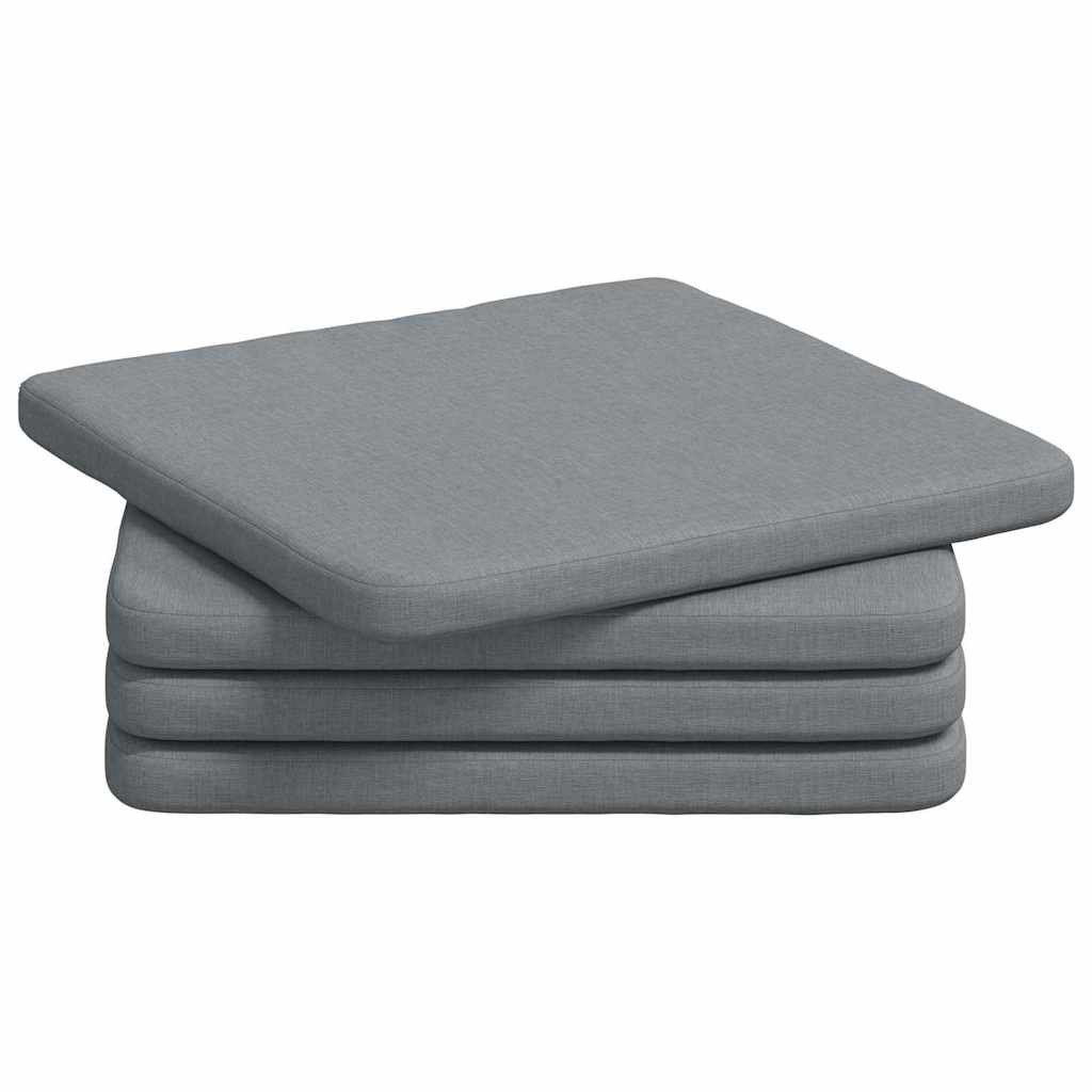 vidaXL Sitzauflage Sitzkissen 4 stk. Stoff Hellgrau 40 x 40 x 3 cm, (4 St)