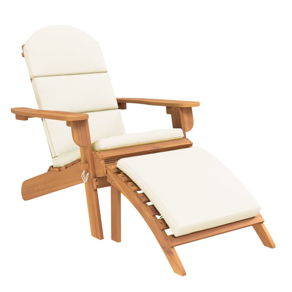Gartenstuhl Adirondack-Gartenstuhl mit Fußstütze Massivholz