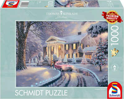 Schmidt Spiele Puzzle Graceland Christmas von Thomas Kinkade, 1000 Puzzleteile
