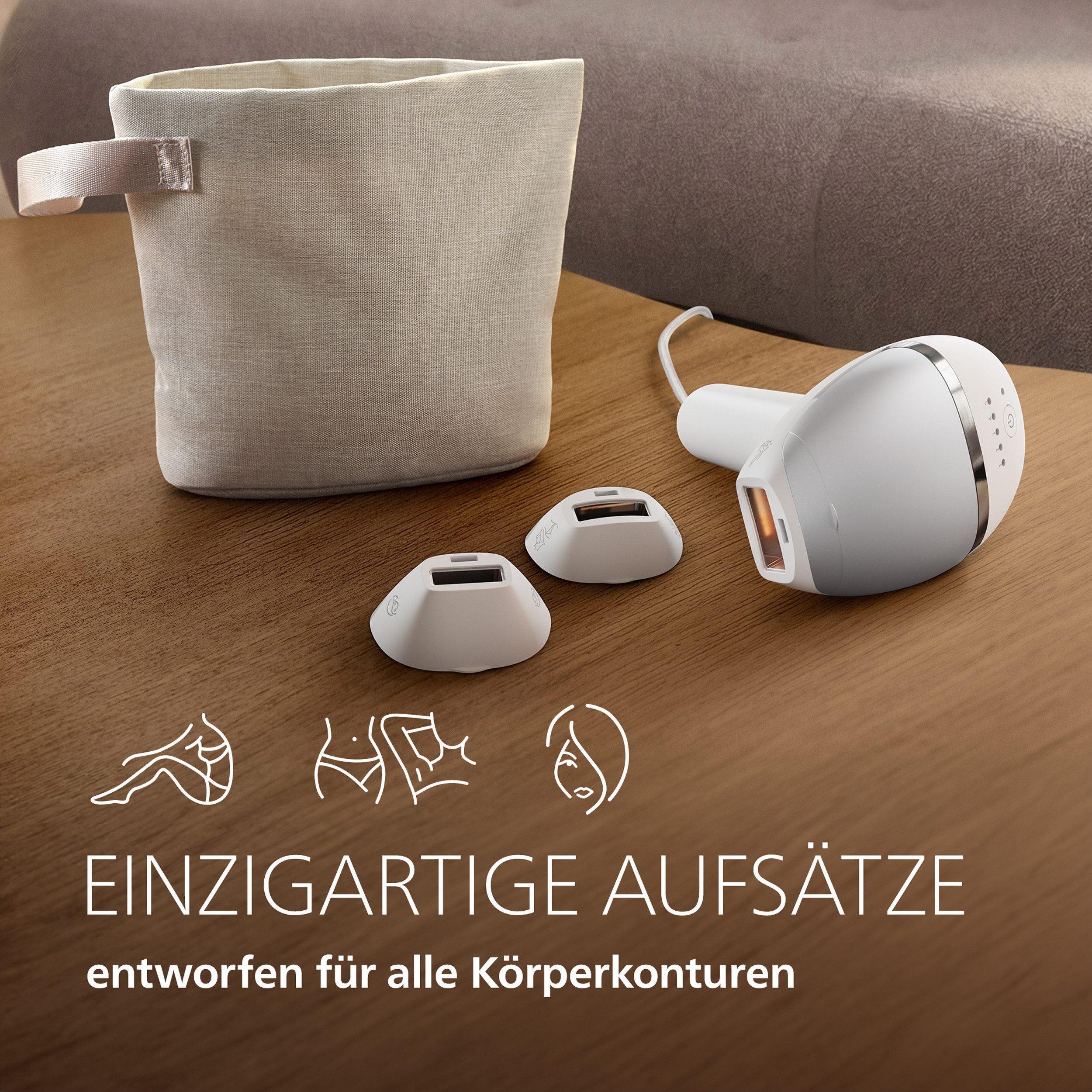 Philips IPL-Haarentferner Philips Lumea Series 9000 BRI936/00, NEUHEIT, 3 Aufsätze (empfindliche Bereiche, Körper, Gesicht) – Bild 4 von 5