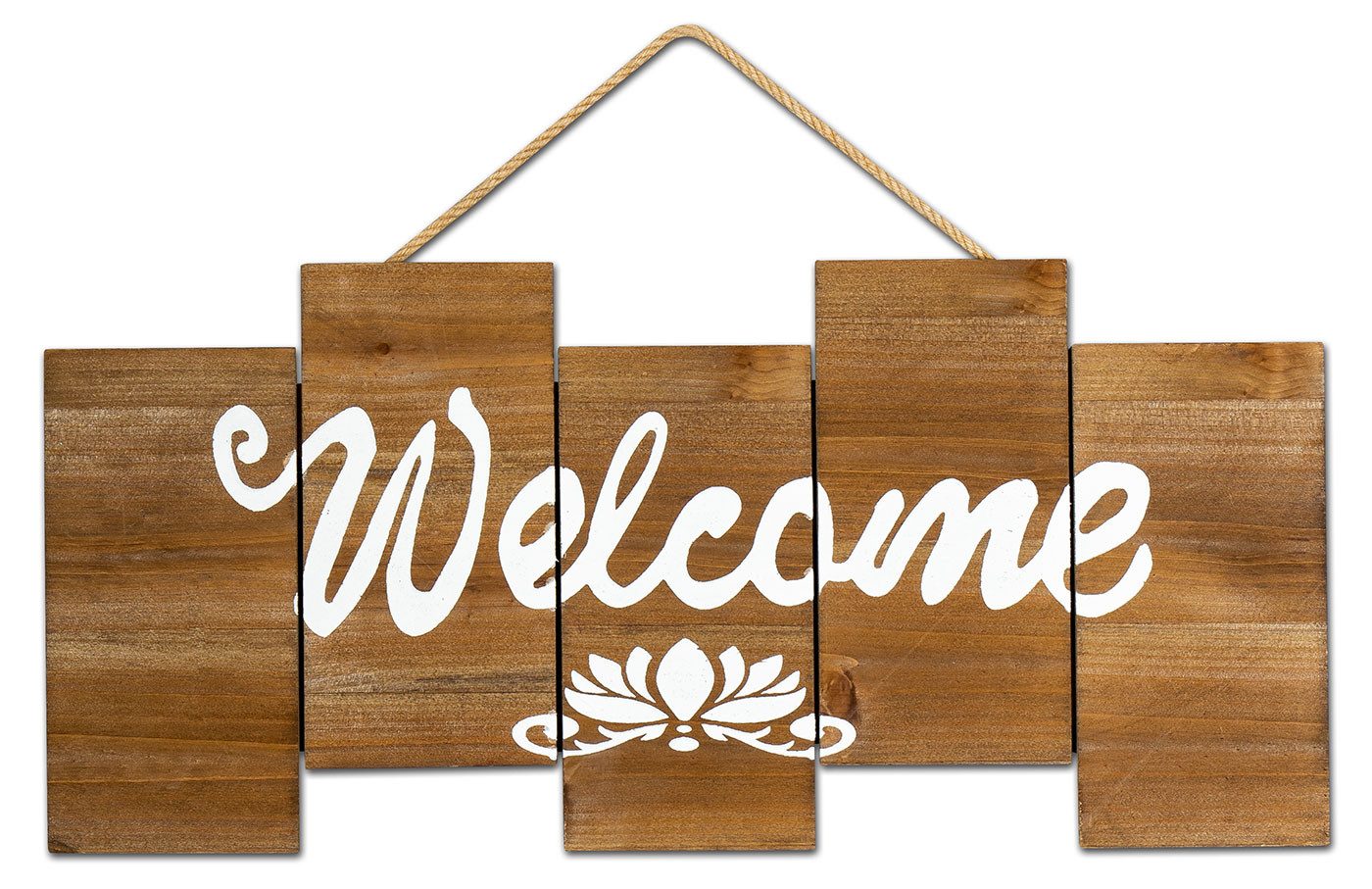 Levandeo® Holzbild, Wandbild Welcome L50cm Kiefernholz Braun Willkommenssch günstig online kaufen