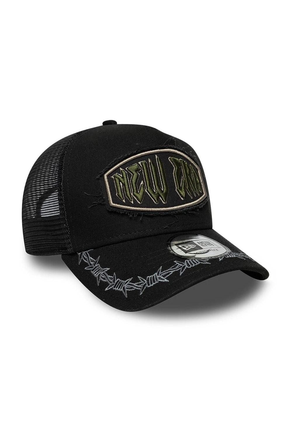 New Era Baseball Cap New Era Distressed Patch 9Forty E-Frame Trucker Cap Schwarz (1-St)