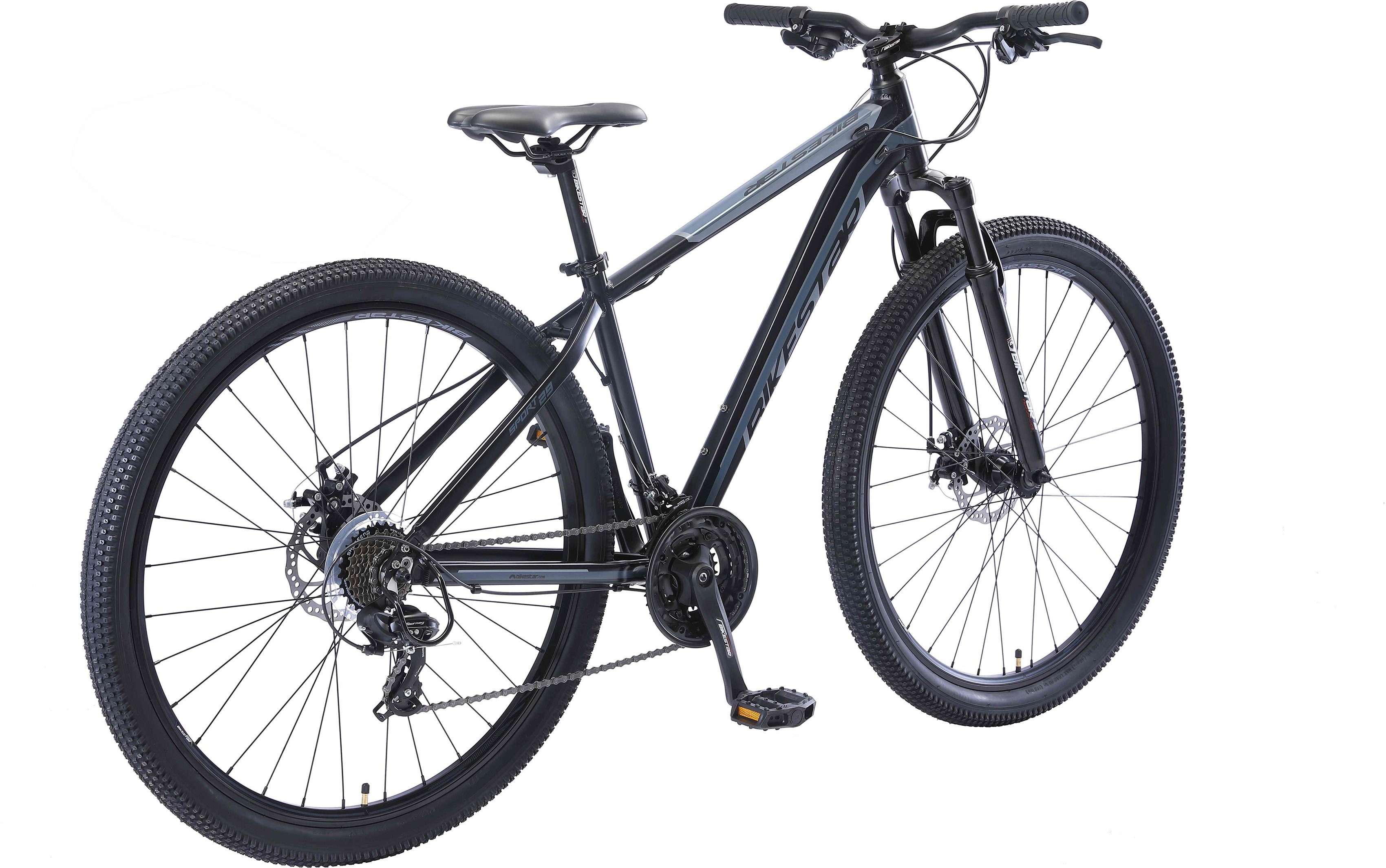 Bikestar Mountainbike, 21 Gang Shimano RD-TY300 Schaltwerk, Kettenschaltung, für Damen und Herren, Kettenschaltung