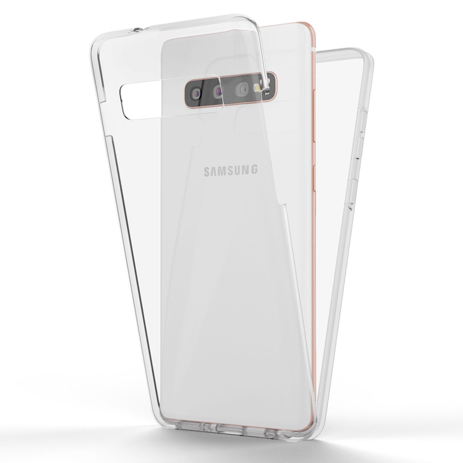 Nalia Smartphone-Hülle Samsung Galaxy S10, Klare 360 Grad Silikon Hülle / Rundumschutz Vorder- und Rückseite / Schutzhülle Transparent / Vergilbungsfreies Case / Displayschutz Etui / Kratzfest / Durchsichtiges Komplettschutz Cover / Vorne & Hinten Schutz / Handy-Tasche Handyschale