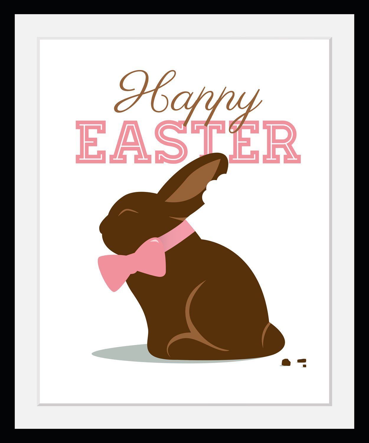 Bild mit Rahmen Ostern - Schokohase - Gerahmter Digitaldruck - Wandbild