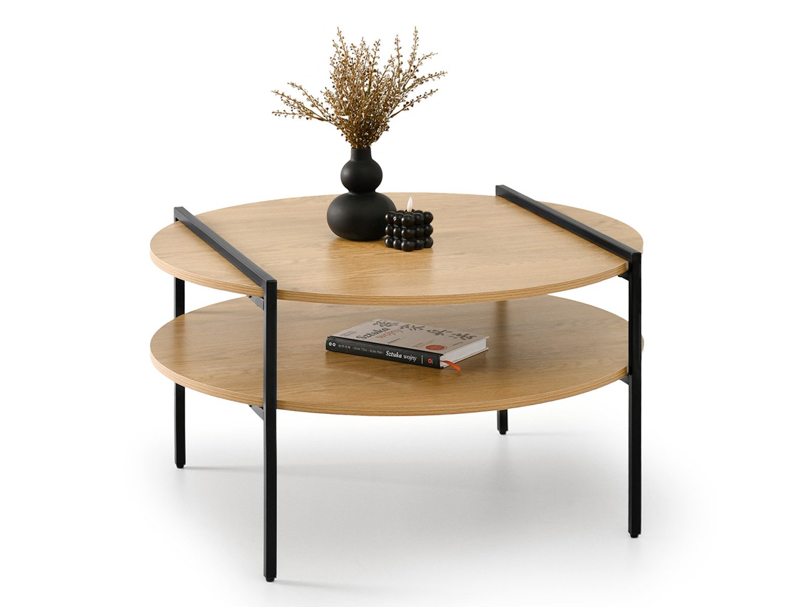 Couchtisch mit Regale, Moderne Kaffeetisch, zeitloser Stil