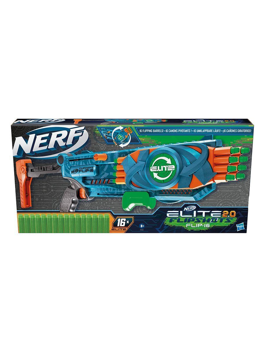 Hasbro Blaster NERF Elite 2.0 Flipshots Flip-16 Blaster - 16 Dart, Großer Blaster mit Umklapp Mechanik. Die stylischen neuen Flip Blaste