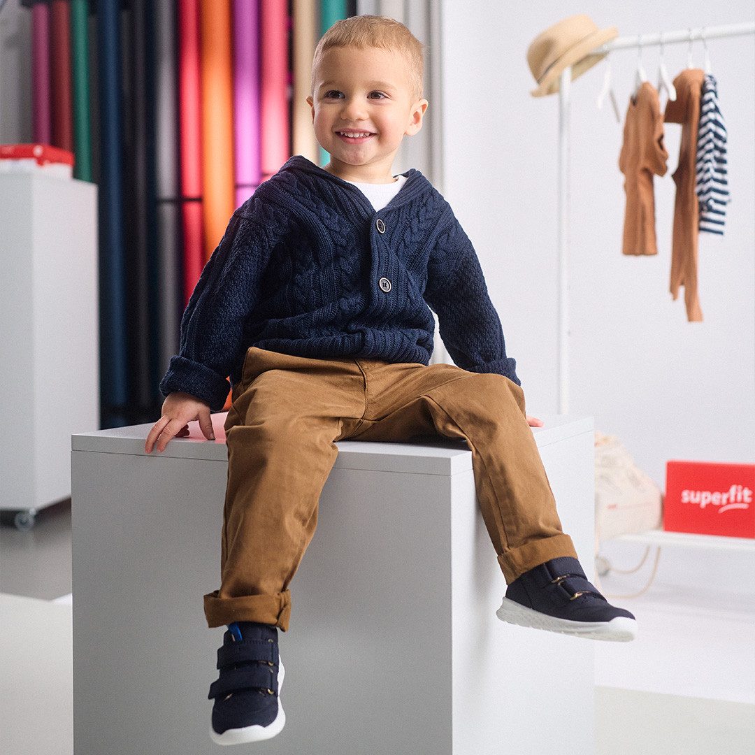 Superfit BREEZE, WMS: mittel Klettschuh Sneaker mit halbhohem Schaft, Größenschablone zum Download
